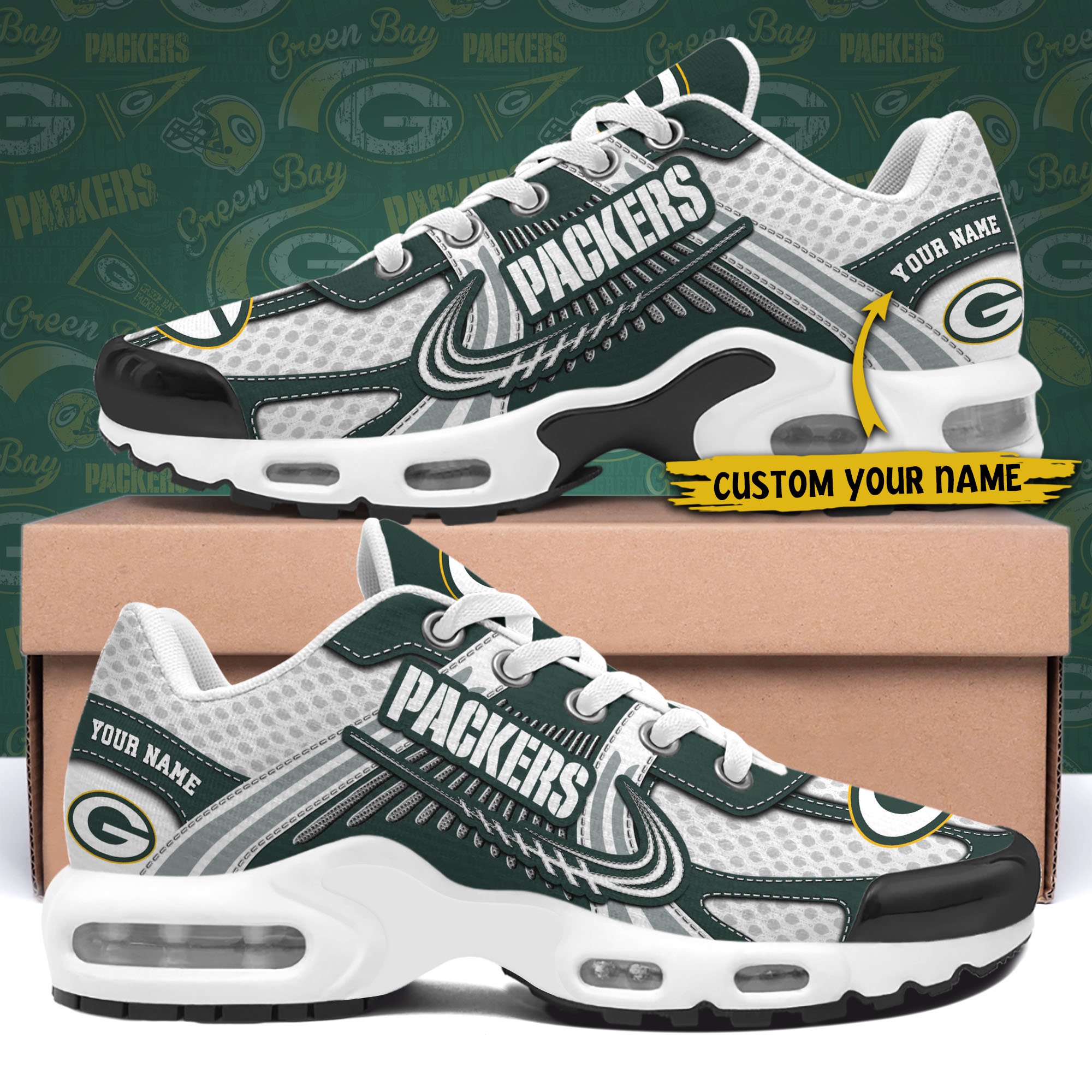Green Bay Packers TN Shoes Custom Your Name, Sport Team Shoes, Shoes For Sport Lovers, Gifts For Fans ETRG-62469 - Famjoys Green Bay Packers TN Shoes Custom Your Name, Sport Team Shoes, Shoes For Sport Lovers, Gifts For Fans ETRG-62469 - Famjoys