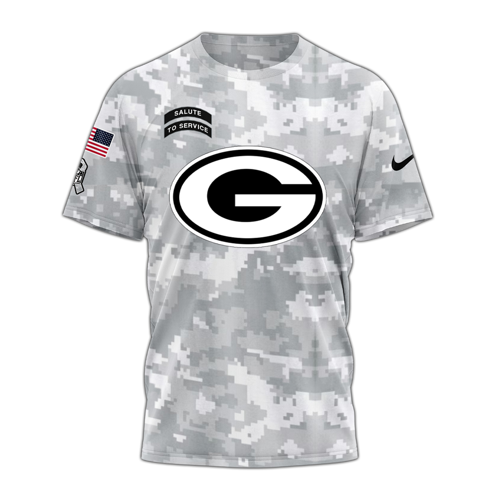 Green Bay Packers Tshirt Camo Salute to Service Club - Famjoys Green Bay Packers Tshirt Camo Salute to Service Club - Famjoys