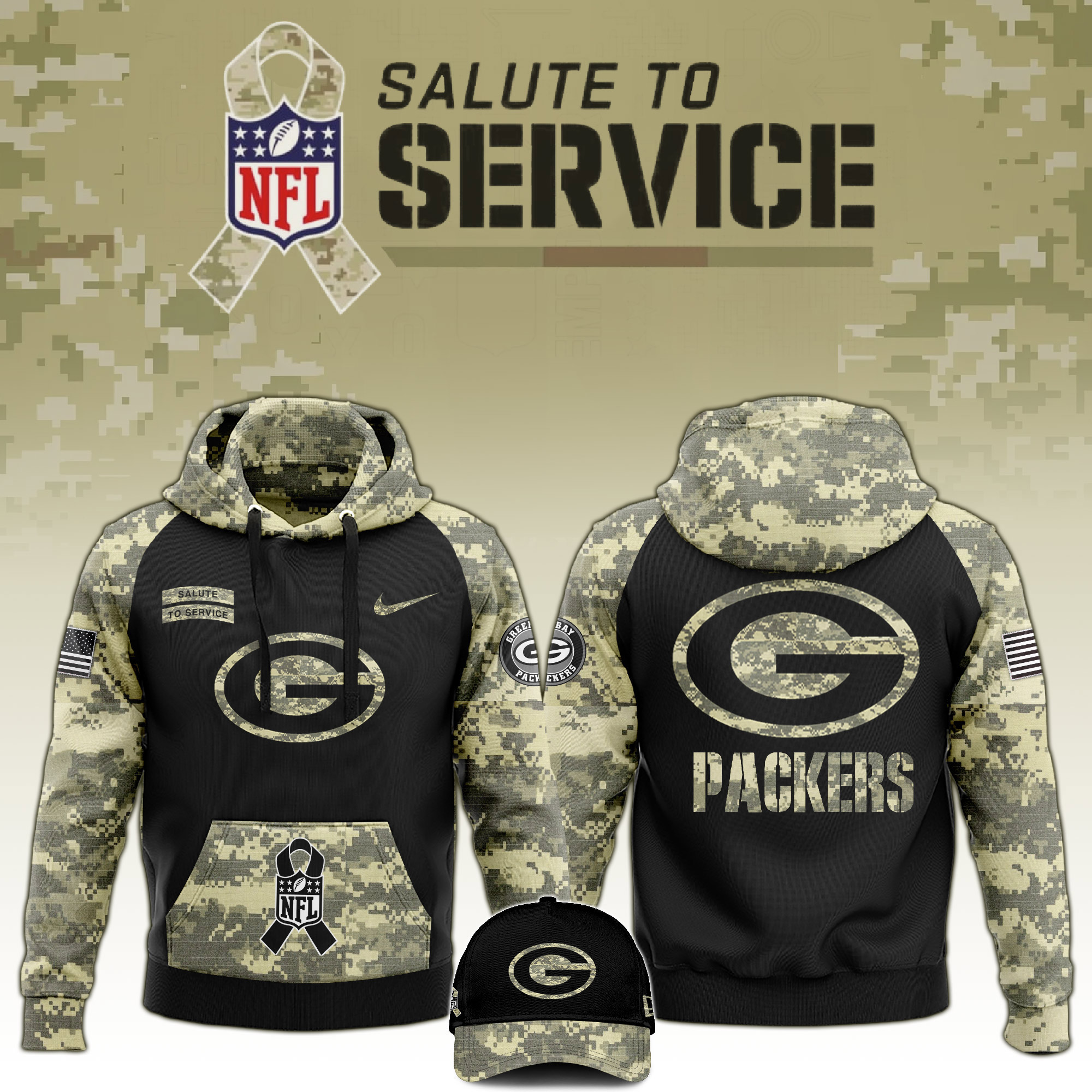 Green Bay Packers Veterans Day Hoodie - Famjoys Green Bay Packers Veterans Day Hoodie - Famjoys