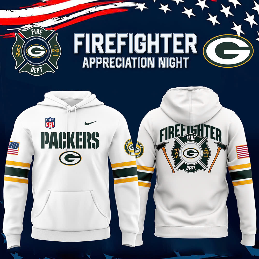 Green Bay Packers x Firefighter Appreciation Night Premium Hoodie - Famjoys Green Bay Packers x Firefighter Appreciation Night Premium Hoodie - Famjoys