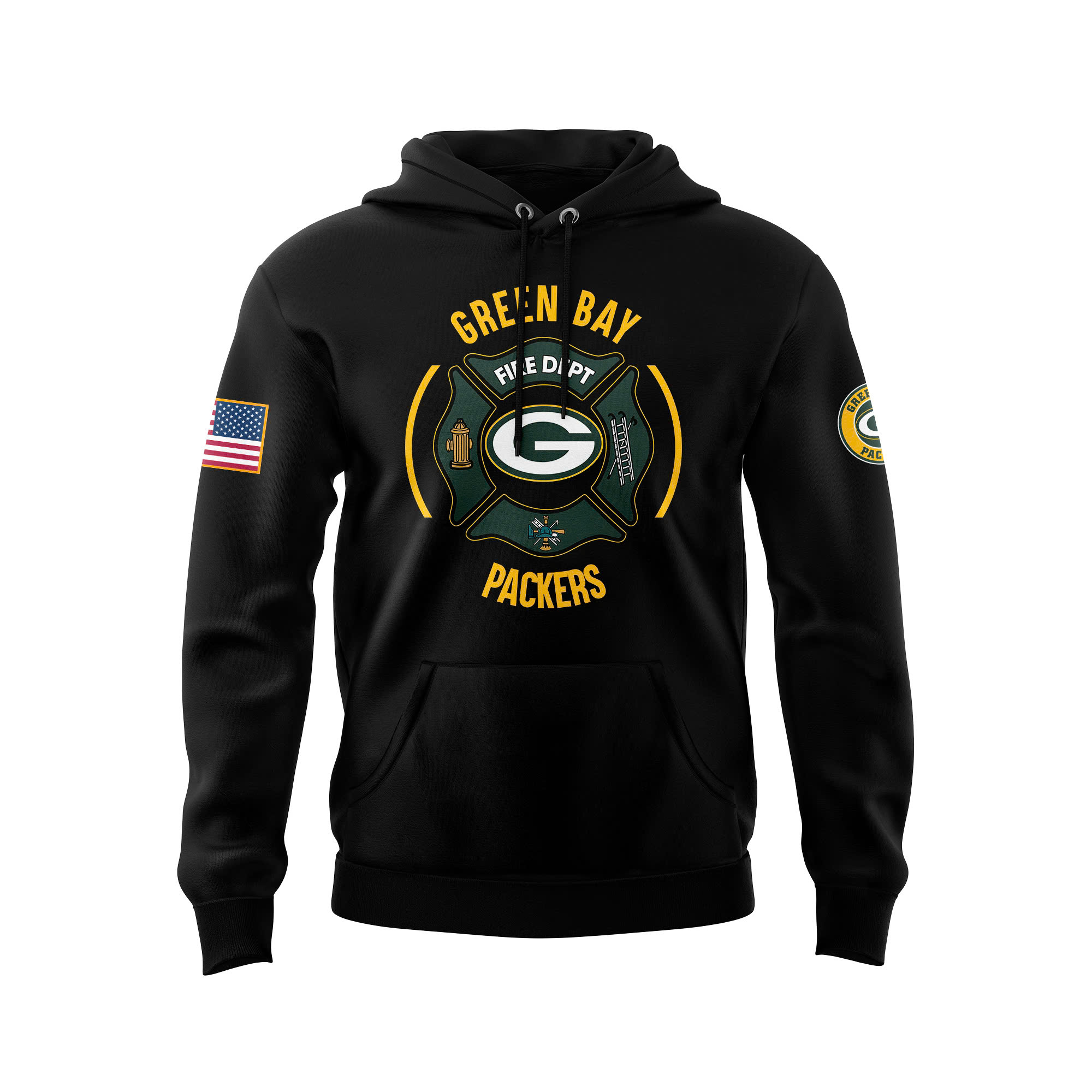 Green Bay Packers x Firefighter Appreciation Night Premium Pullover Hoodie - Famjoys Green Bay Packers x Firefighter Appreciation Night Premium Pullover Hoodie - Famjoys
