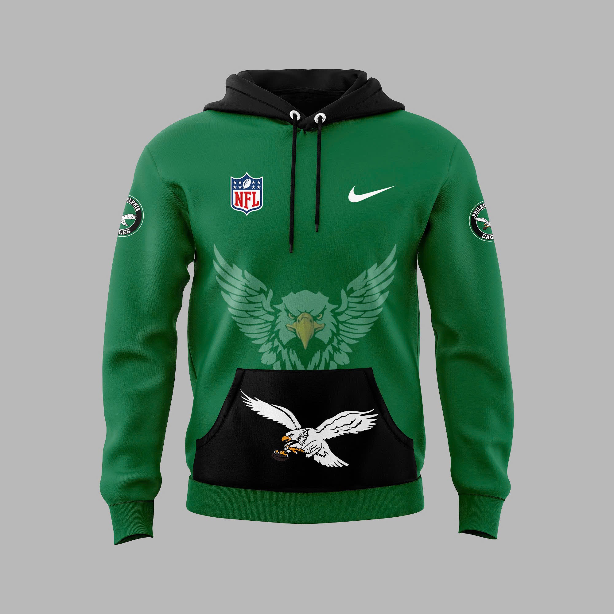 Green Philadelphia Eagles 2024 Throwback Hoodie - Famjoys Green Philadelphia Eagles 2024 Throwback Hoodie - Famjoys
