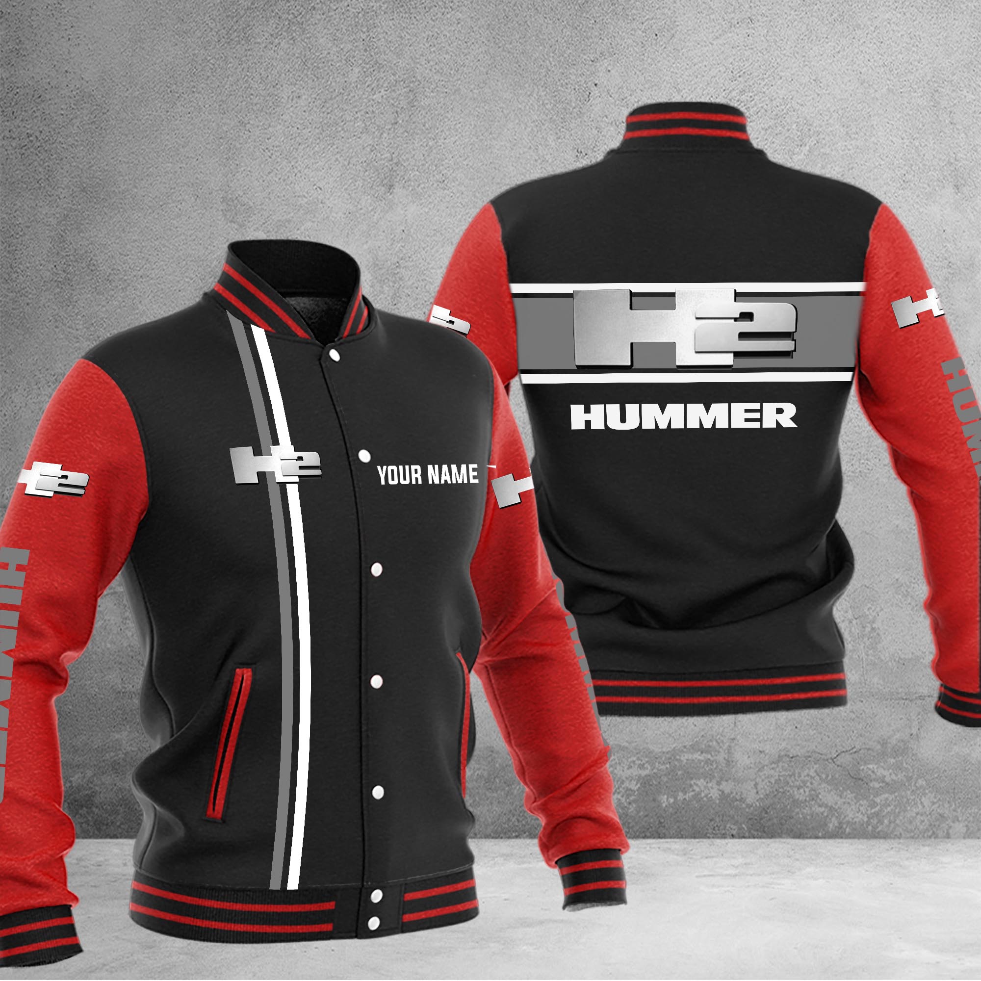 H2 Hummer Baseball Jacket - Famjoys H2 Hummer Baseball Jacket - Famjoys