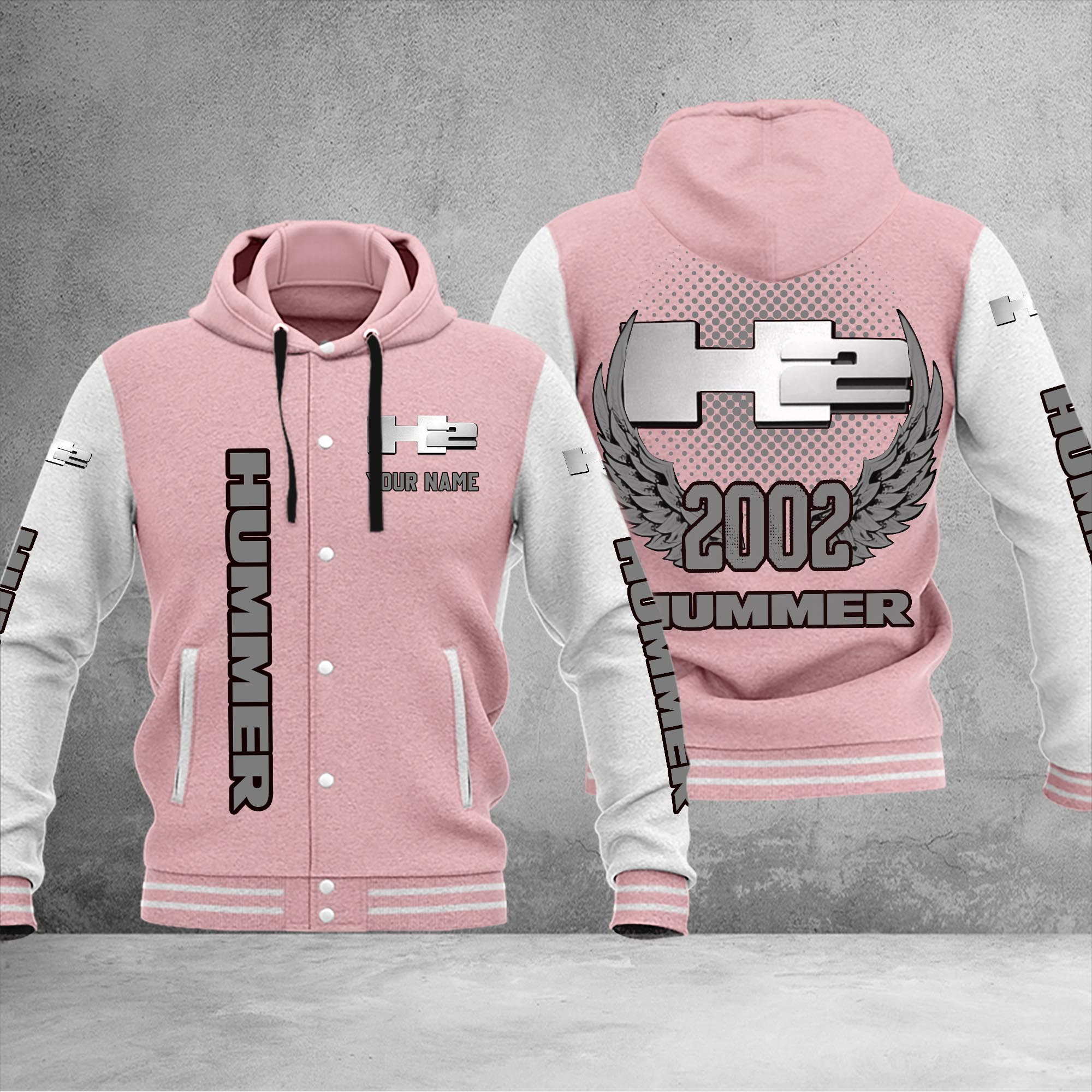 H2 Hummer DMHJ1043 Baseball Jacket Multicolor - Famjoys H2 Hummer DMHJ1043 Baseball Jacket Multicolor - Famjoys