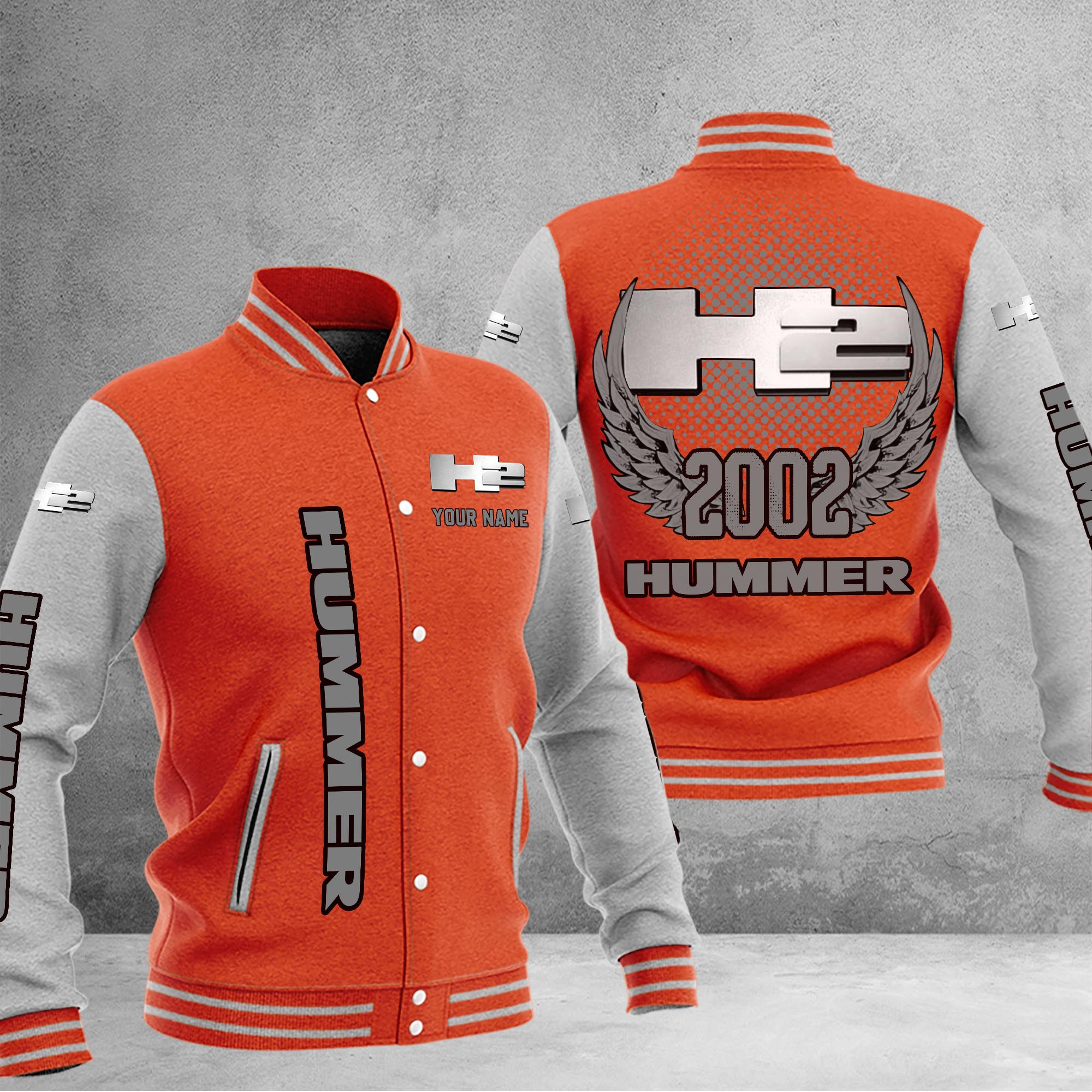 H2 Hummer DMHJ1043 Baseball Jacket Multicolor - Famjoys H2 Hummer DMHJ1043 Baseball Jacket Multicolor - Famjoys