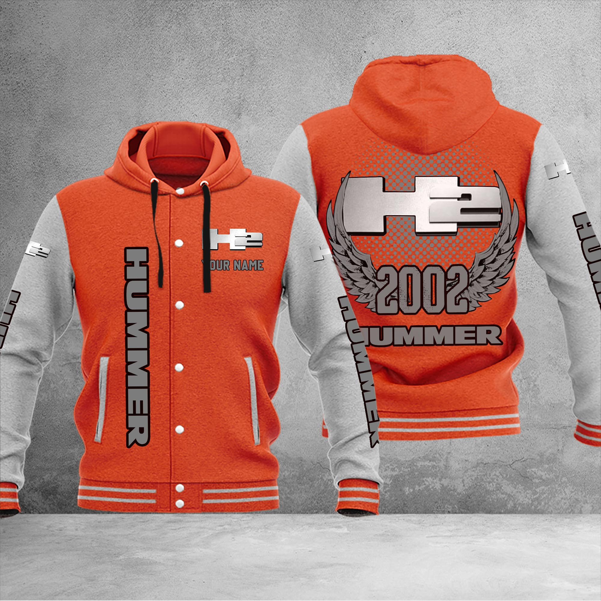 H2 Hummer DMHJ1043 Baseball Jacket Multicolor - Famjoys H2 Hummer DMHJ1043 Baseball Jacket Multicolor - Famjoys