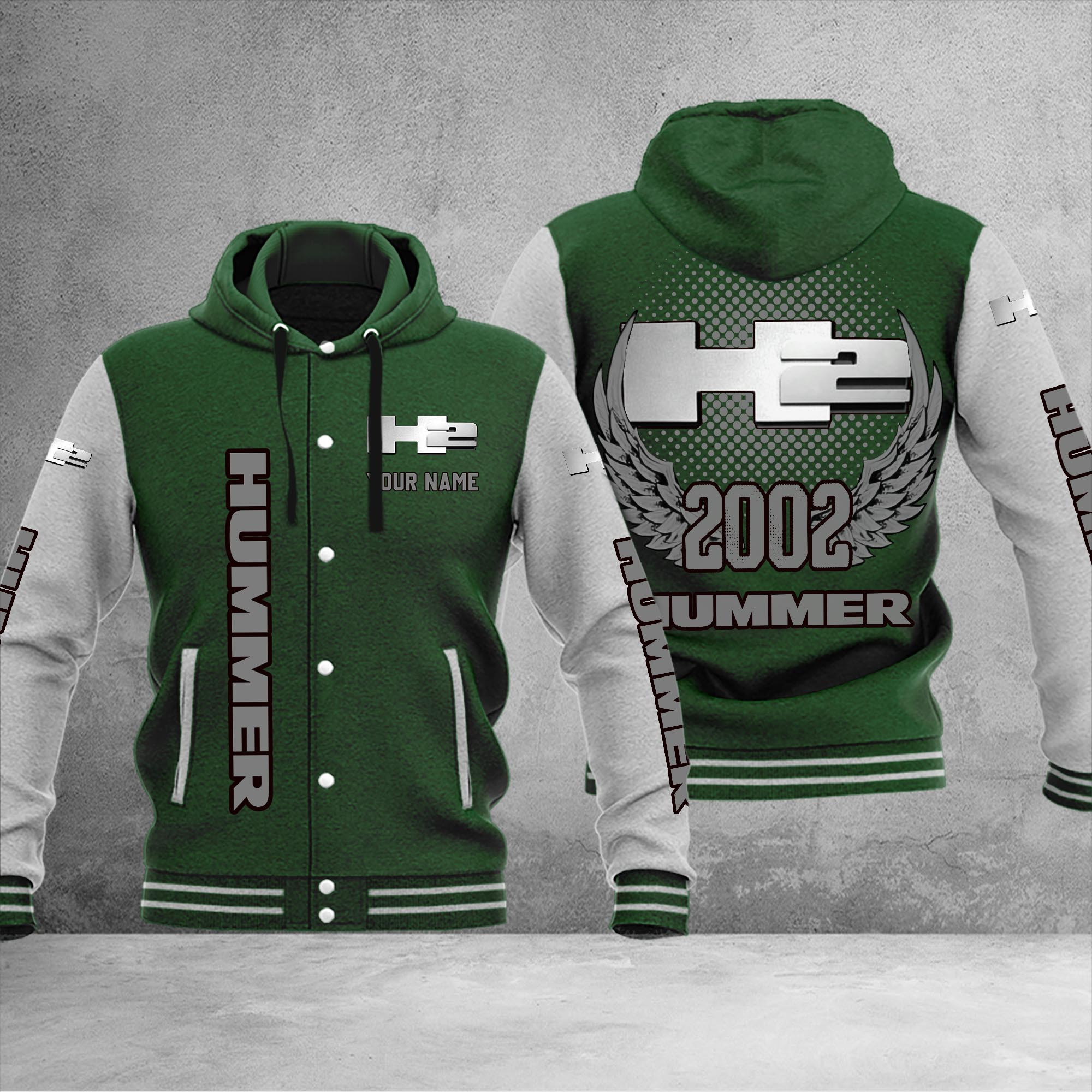 H2 Hummer DMHJ1043 Baseball Jacket Multicolor - Famjoys H2 Hummer DMHJ1043 Baseball Jacket Multicolor - Famjoys