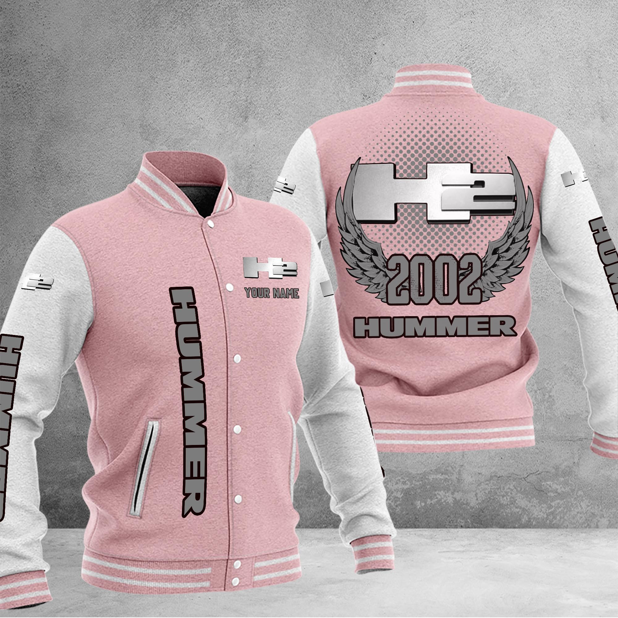 H2 Hummer DMHJ1043 Baseball Jacket Multicolor - Famjoys H2 Hummer DMHJ1043 Baseball Jacket Multicolor - Famjoys