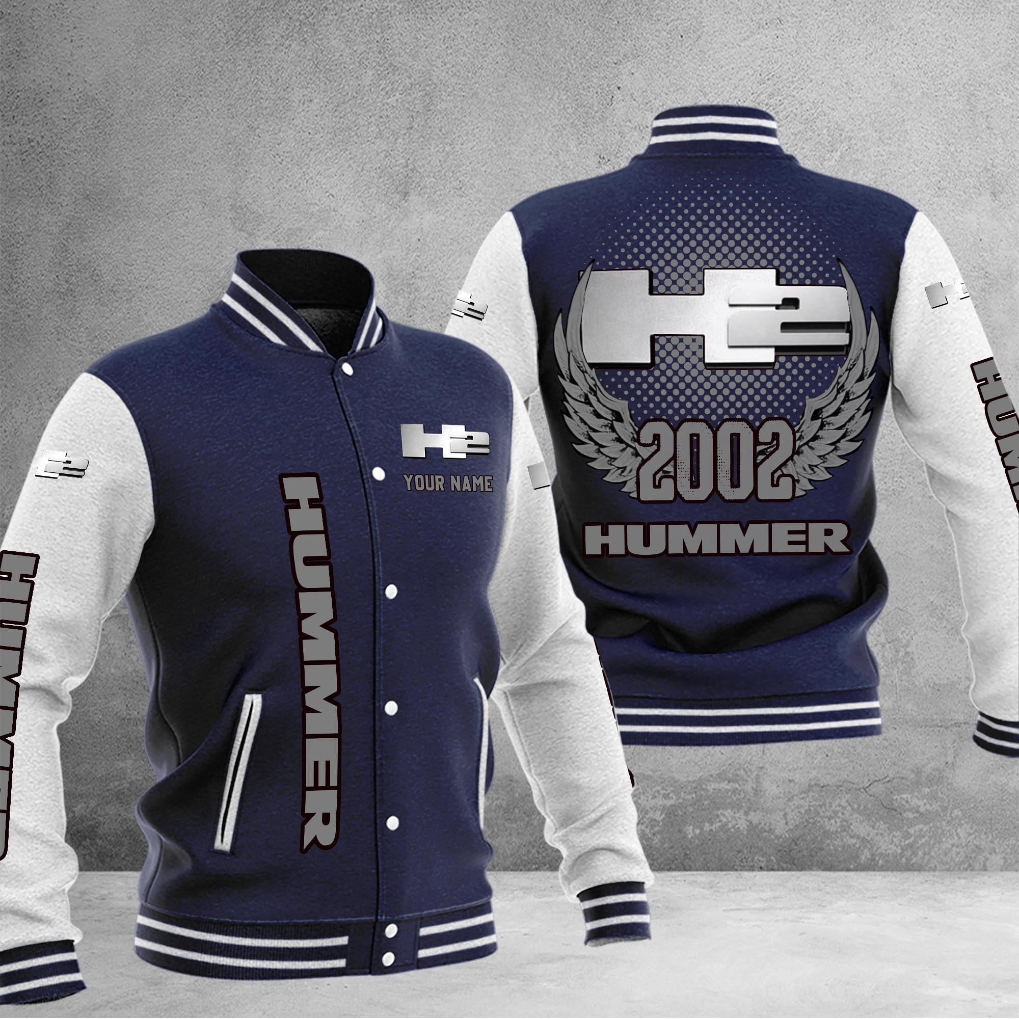 H2 Hummer DMHJ1043 Baseball Jacket Multicolor - Famjoys H2 Hummer DMHJ1043 Baseball Jacket Multicolor - Famjoys
