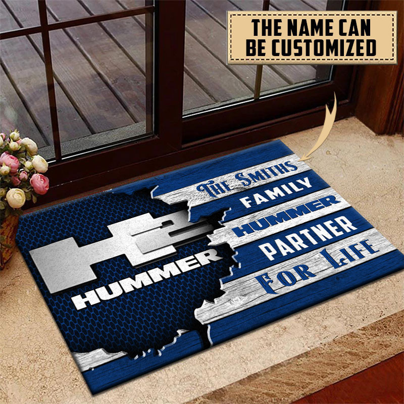 H2 Hummer Doormat Custom Name, Multicolor - Famjoys H2 Hummer Doormat Custom Name, Multicolor - Famjoys