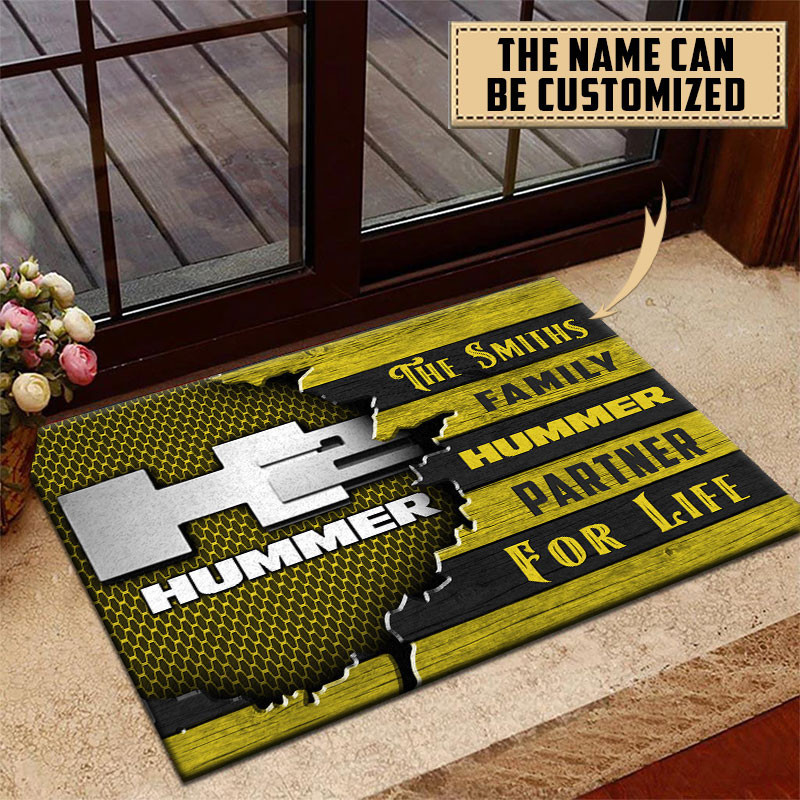 H2 Hummer Doormat Custom Name, Multicolor - Famjoys H2 Hummer Doormat Custom Name, Multicolor - Famjoys