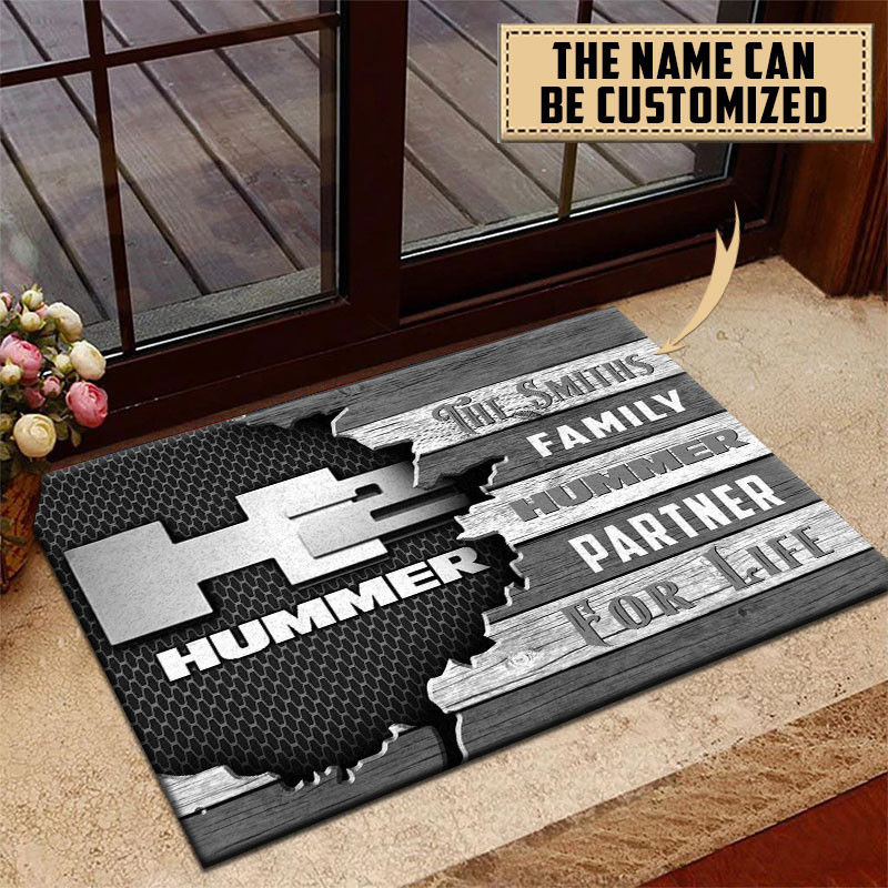 H2 Hummer Doormat Custom Name, Multicolor - Famjoys H2 Hummer Doormat Custom Name, Multicolor - Famjoys