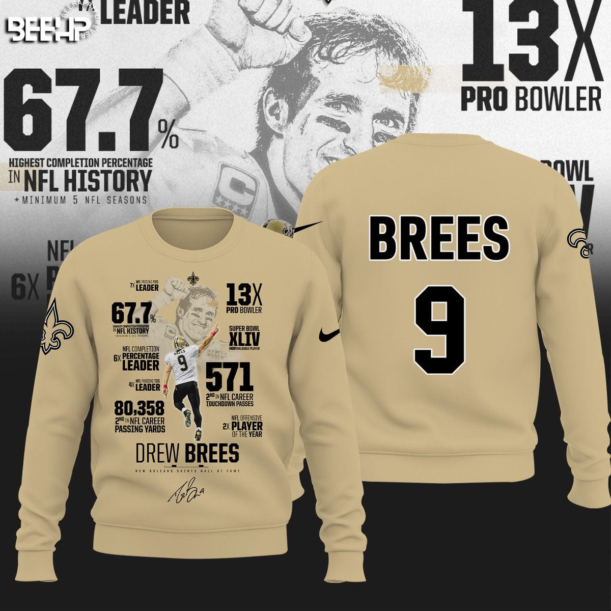 Hall of Fame Brees New Orleans Saints Shirt - Famjoys Hall of Fame Brees New Orleans Saints Shirt - Famjoys