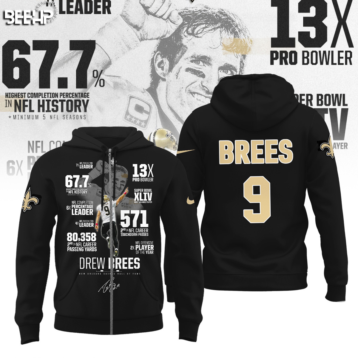 Hall of Fame Brees New Orleans Saints Shirt - Famjoys Hall of Fame Brees New Orleans Saints Shirt - Famjoys