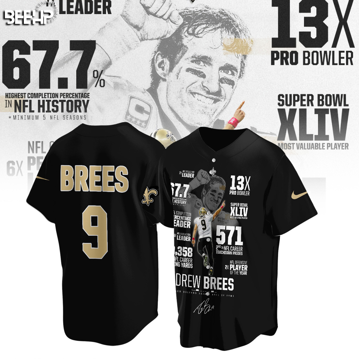Hall of Fame Brees New Orleans Saints Shirt - Famjoys Hall of Fame Brees New Orleans Saints Shirt - Famjoys