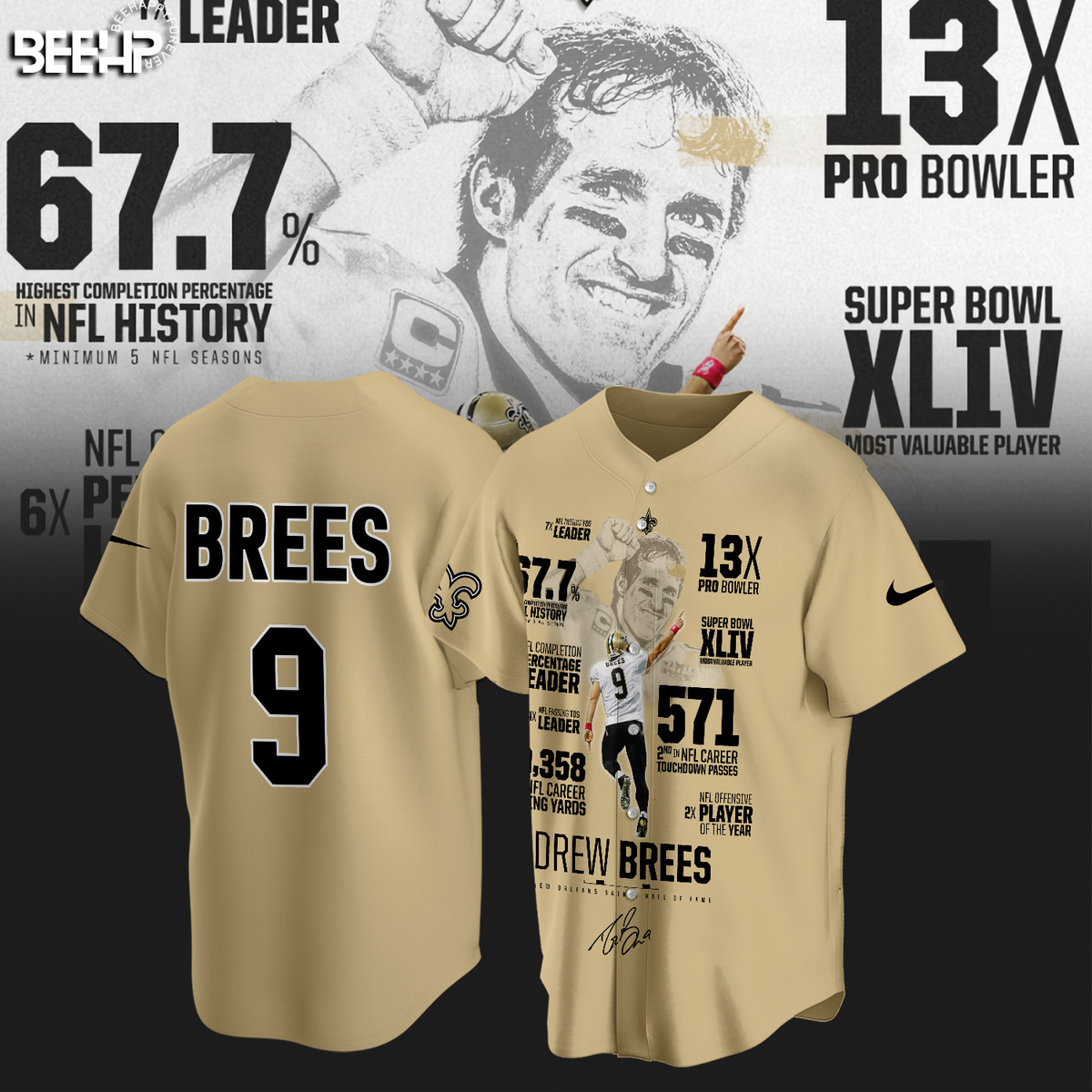 Hall of Fame Brees New Orleans Saints Shirt - Famjoys Hall of Fame Brees New Orleans Saints Shirt - Famjoys
