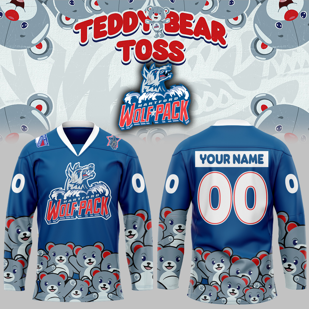 HartFord Wolf Pack Teddy Bear Jersey 2025 - Famjoys HartFord Wolf Pack Teddy Bear Jersey 2025 - Famjoys
