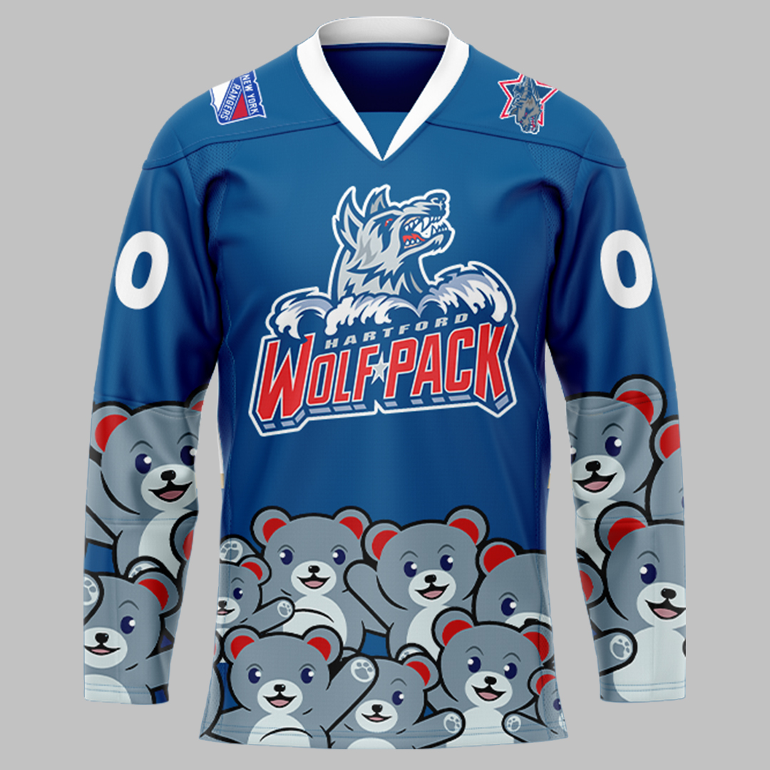 HartFord Wolf Pack Teddy Bear Jersey 2025 - Famjoys HartFord Wolf Pack Teddy Bear Jersey 2025 - Famjoys