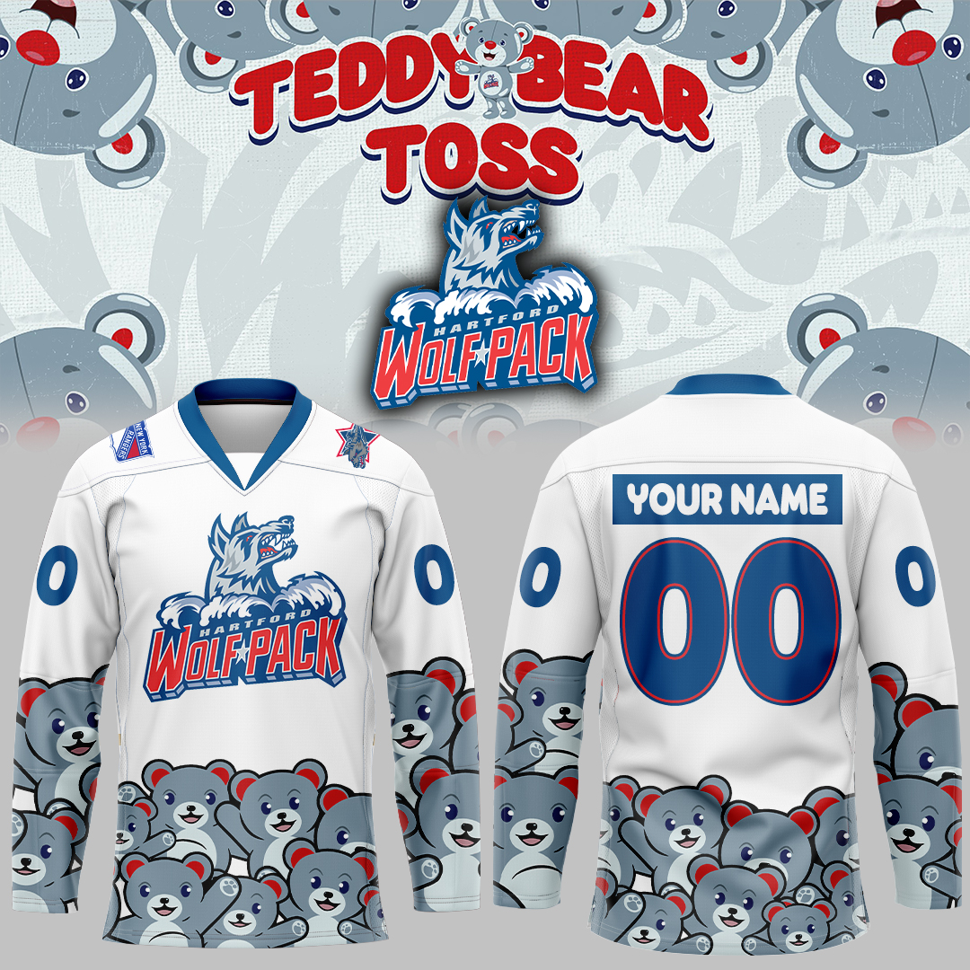 HartFord Wolf Pack Teddy Bear Jersey 2025 - Famjoys HartFord Wolf Pack Teddy Bear Jersey 2025 - Famjoys