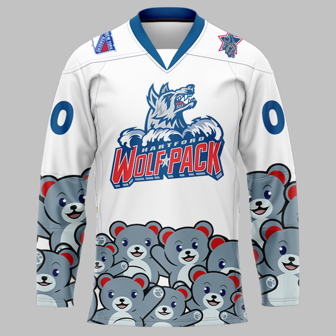 HartFord Wolf Pack Teddy Bear Jersey 2025 - Famjoys HartFord Wolf Pack Teddy Bear Jersey 2025 - Famjoys