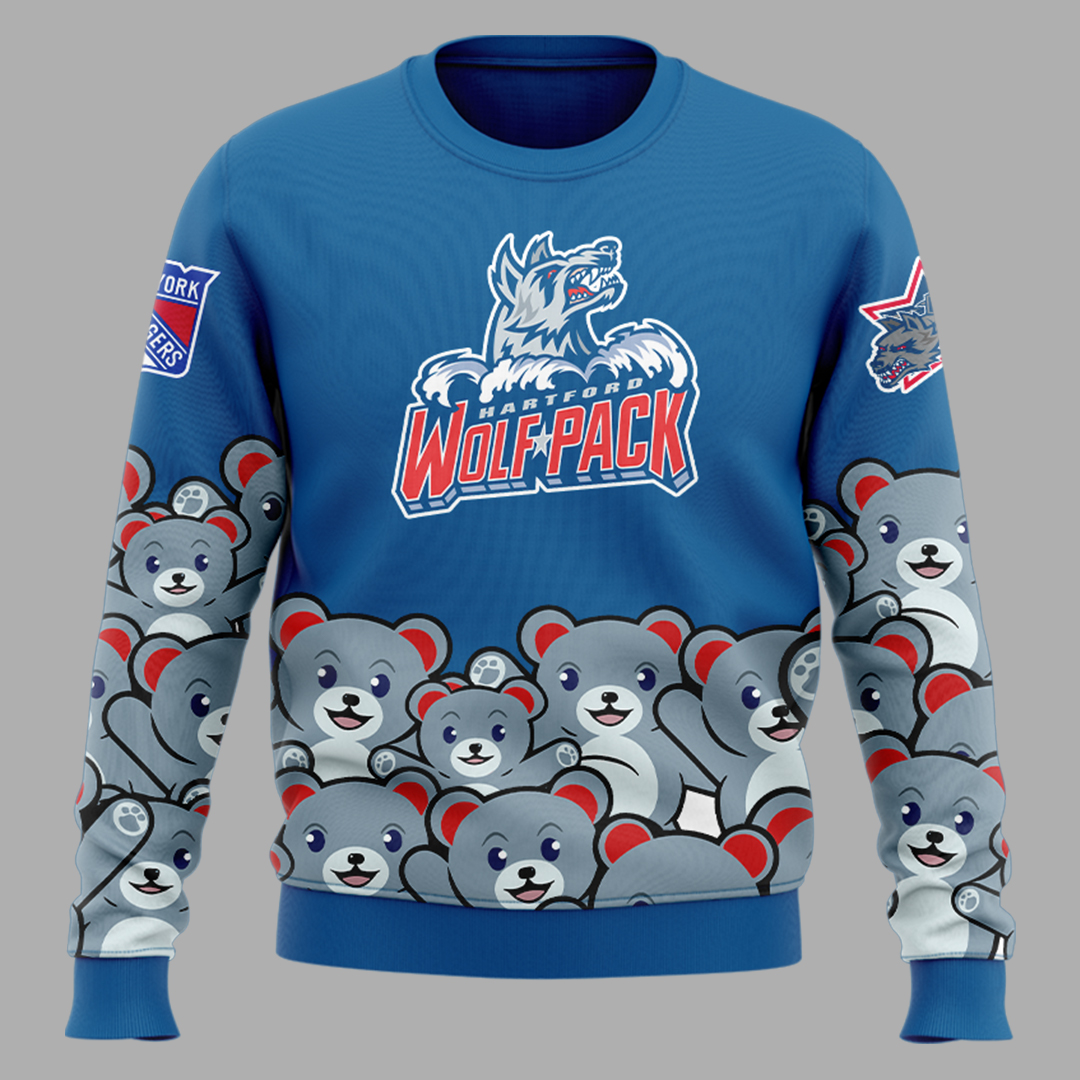 HartFord Wolf Pack x Teddy Bear 2025 Sweatershirt - Famjoys HartFord Wolf Pack x Teddy Bear 2025 Sweatershirt - Famjoys
