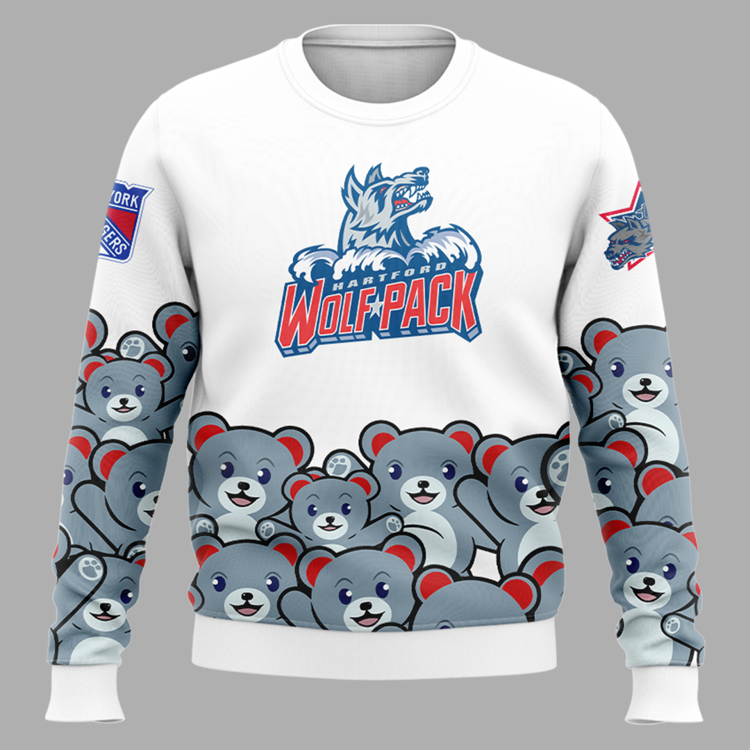 HartFord Wolf Pack x Teddy Bear 2025 Sweatershirt - Famjoys HartFord Wolf Pack x Teddy Bear 2025 Sweatershirt - Famjoys