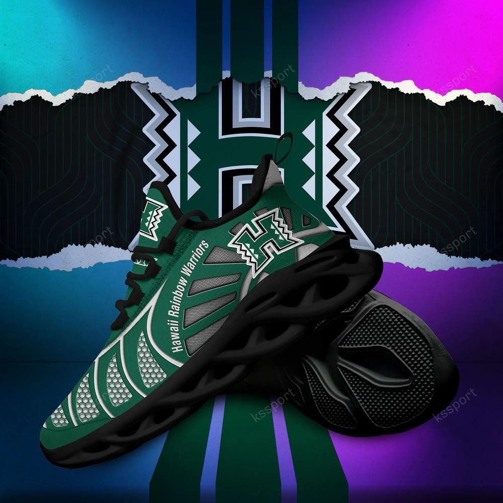 Hawaii Rainbow Warriors Max Soul Clunky, Black And White Running Shoes - Famjoys Hawaii Rainbow Warriors Max Soul Clunky, Black And White Running Shoes - Famjoys