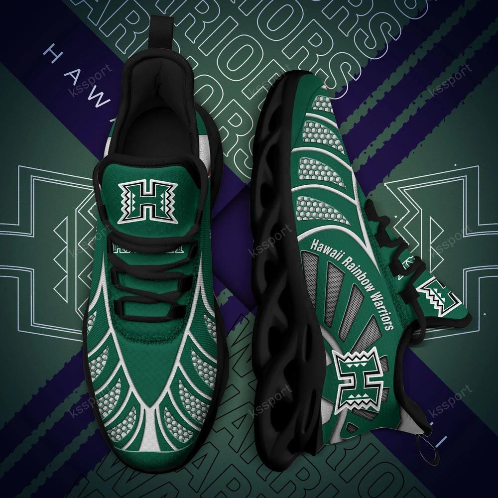 Hawaii Rainbow Warriors Max Soul Clunky, Black And White Running Shoes - Famjoys Hawaii Rainbow Warriors Max Soul Clunky, Black And White Running Shoes - Famjoys
