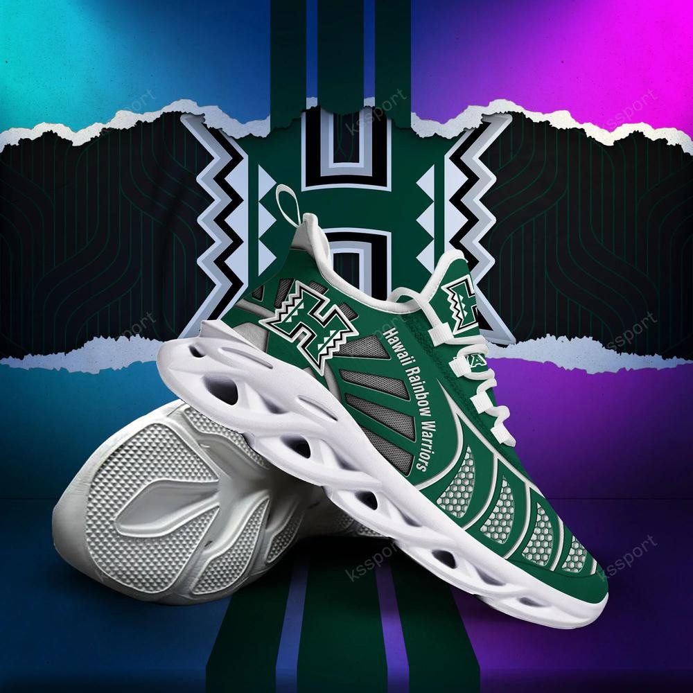 Hawaii Rainbow Warriors Max Soul Clunky, Black And White Running Shoes - Famjoys Hawaii Rainbow Warriors Max Soul Clunky, Black And White Running Shoes - Famjoys