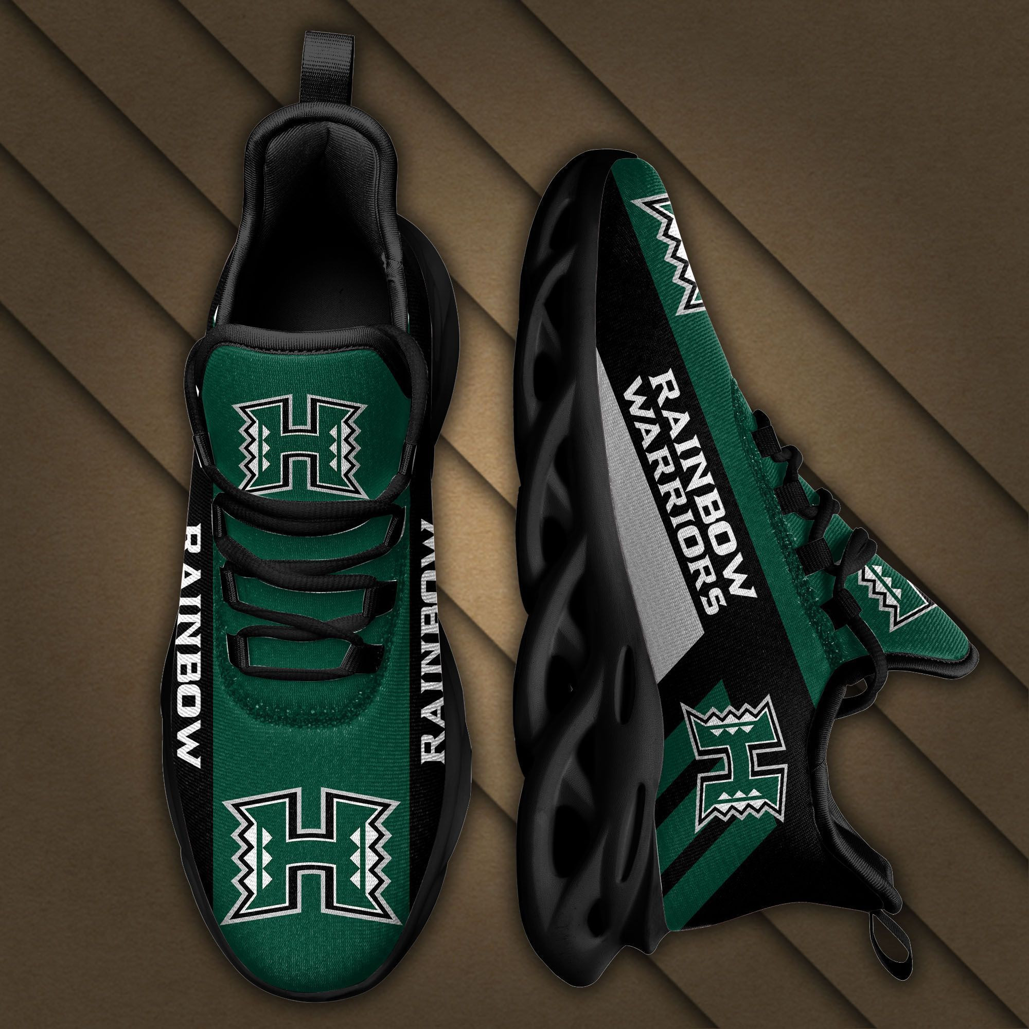 Hawaii Rainbow Warriors Max Soul Sneakers Shoes - Famjoys Hawaii Rainbow Warriors Max Soul Sneakers Shoes - Famjoys