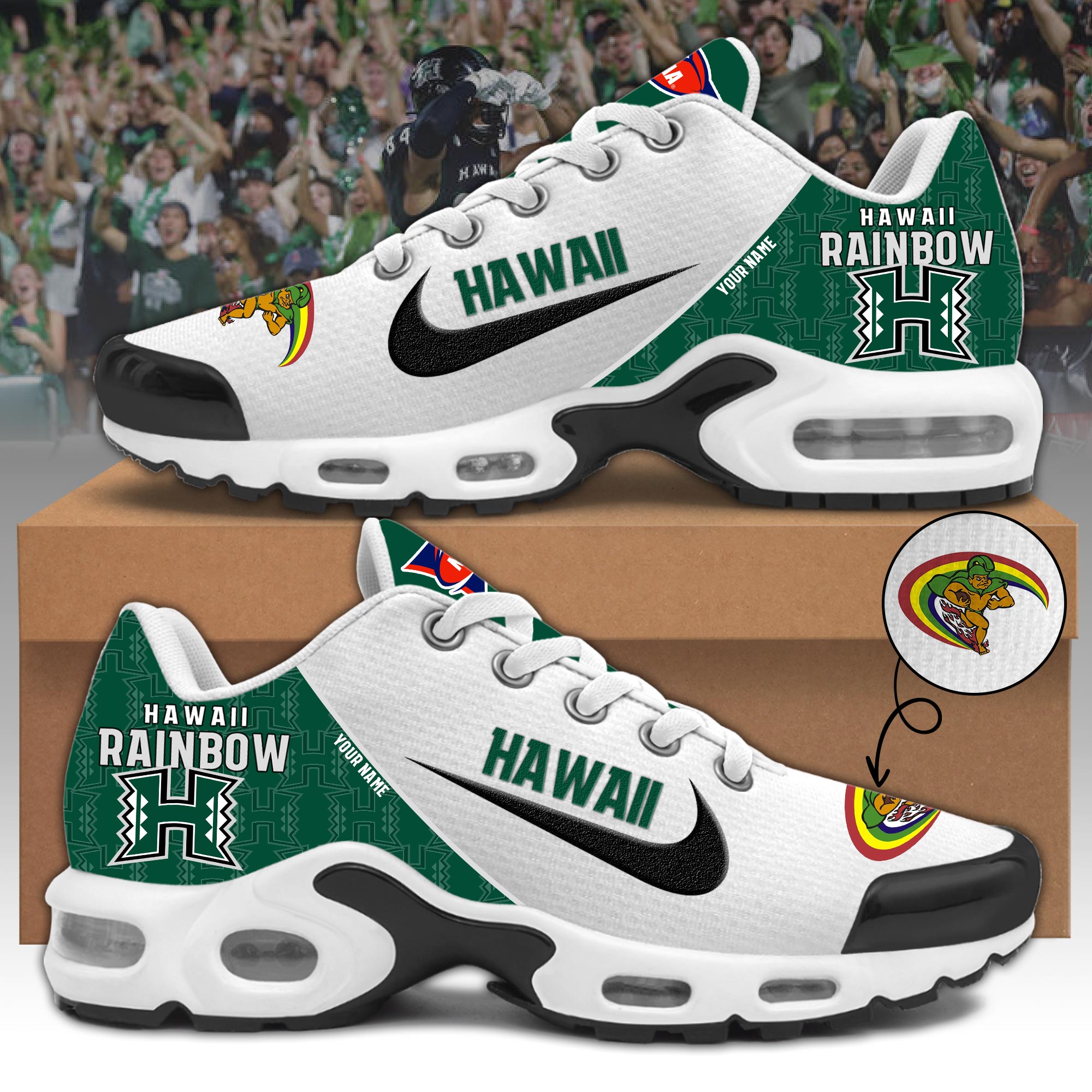 Hawaii Rainbow Warriors Personalized Shoes - Famjoys Hawaii Rainbow Warriors Personalized Shoes - Famjoys