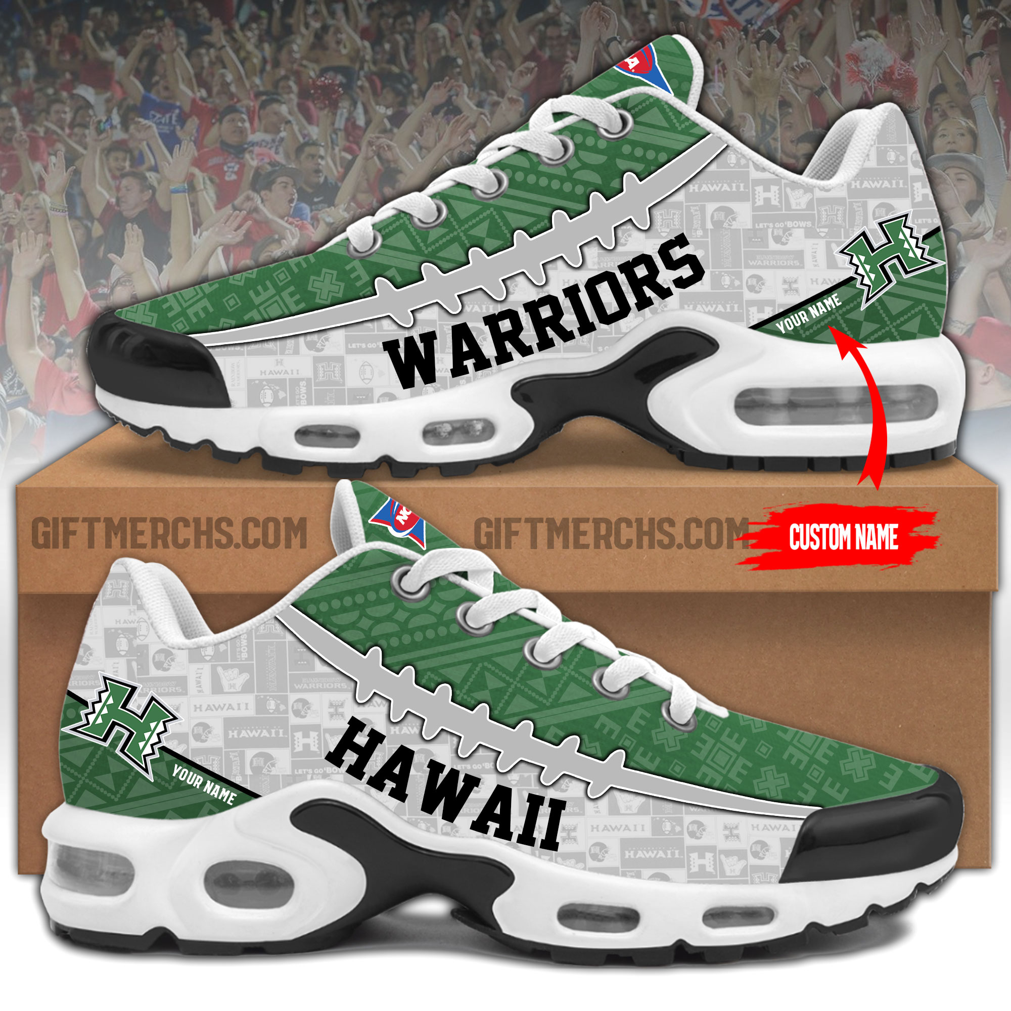 Hawaii Rainbow Warriors Personalized Shoes - Famjoys Hawaii Rainbow Warriors Personalized Shoes - Famjoys