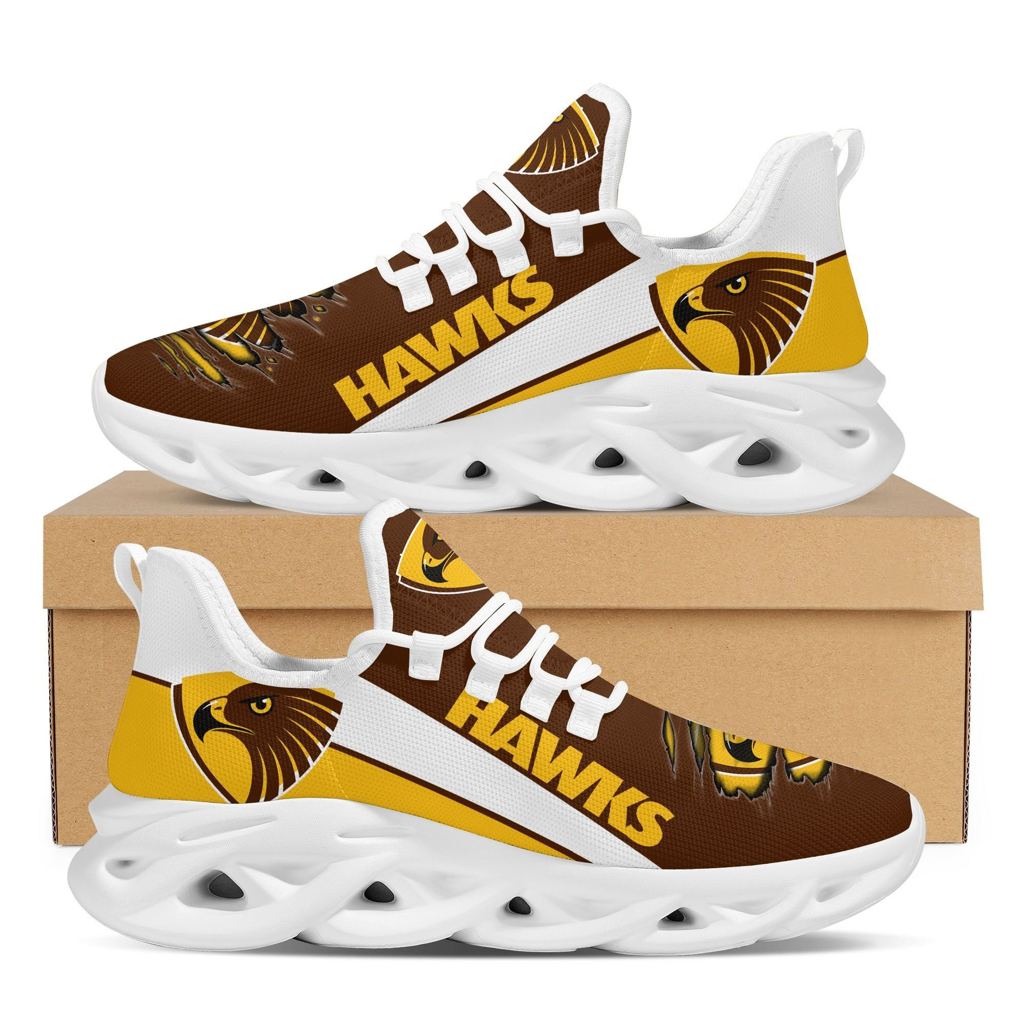 Hawthorn Hawks Max Soul Sneakers Shoes - Famjoys Hawthorn Hawks Max Soul Sneakers Shoes - Famjoys
