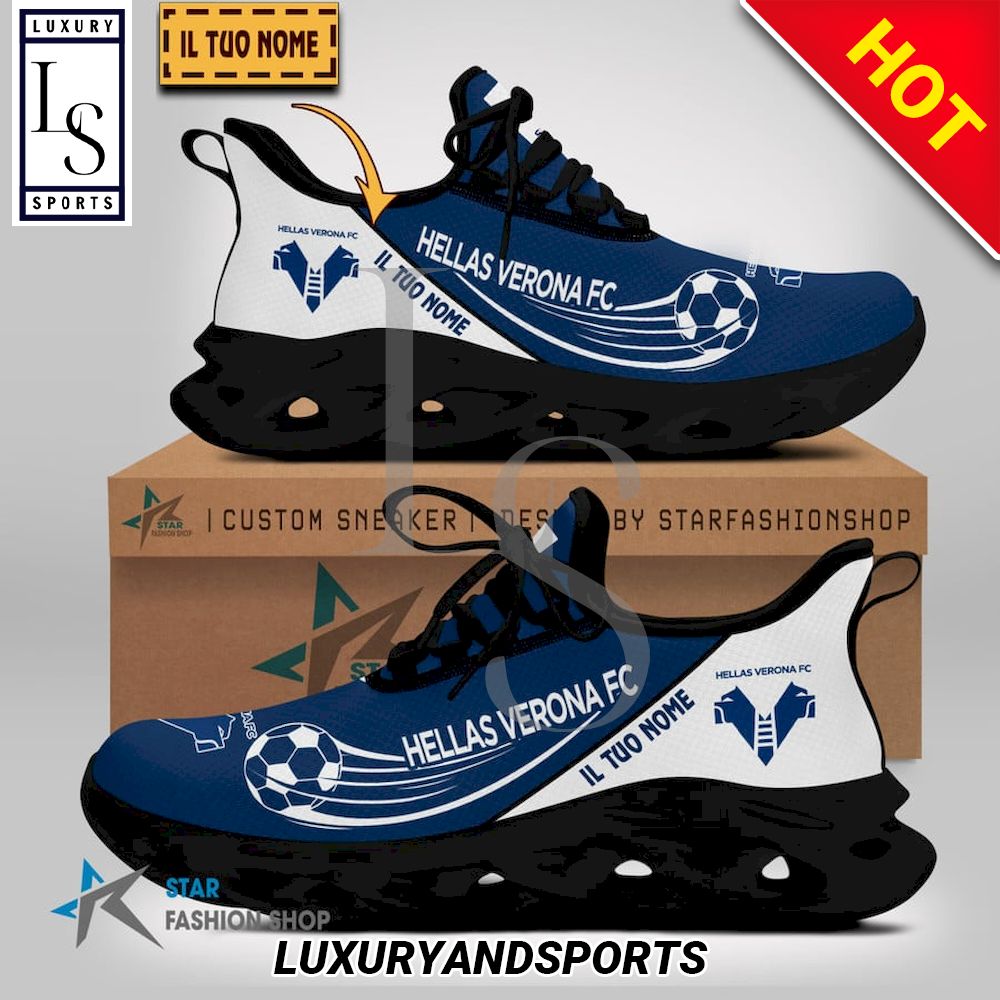 Hellas Verona FC Serie A Custom Name Max Soul Shoes - Famjoys Hellas Verona FC Serie A Custom Name Max Soul Shoes - Famjoys