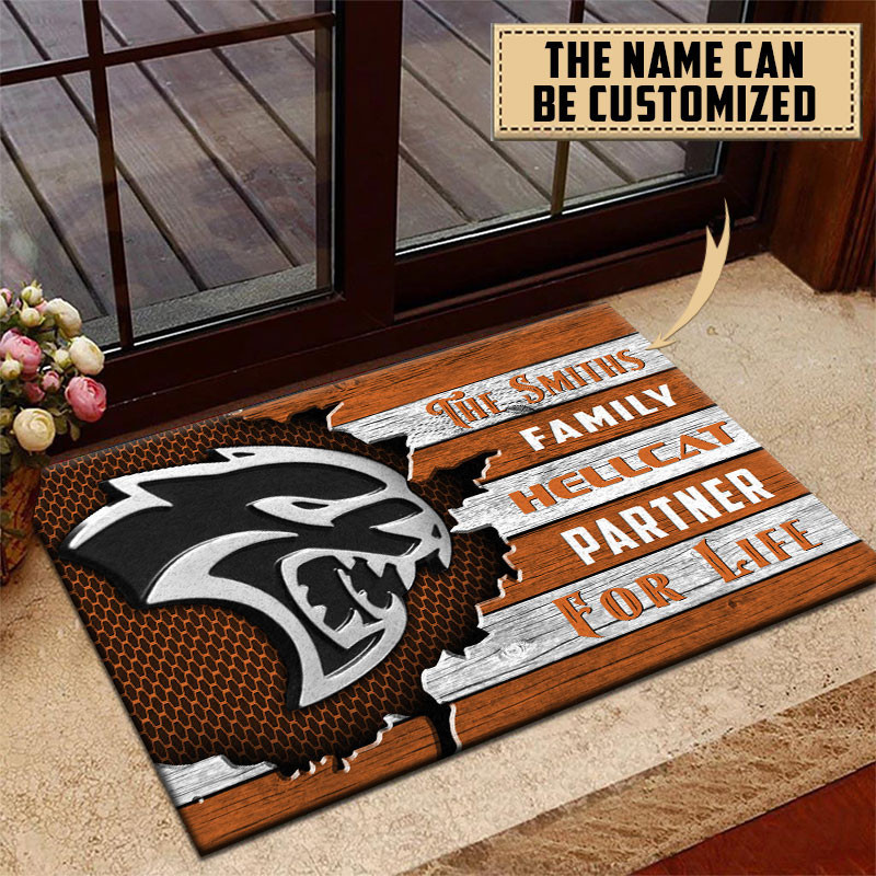 Hellcat Doormat Custom Name, Multicolor - Famjoys Hellcat Doormat Custom Name, Multicolor - Famjoys