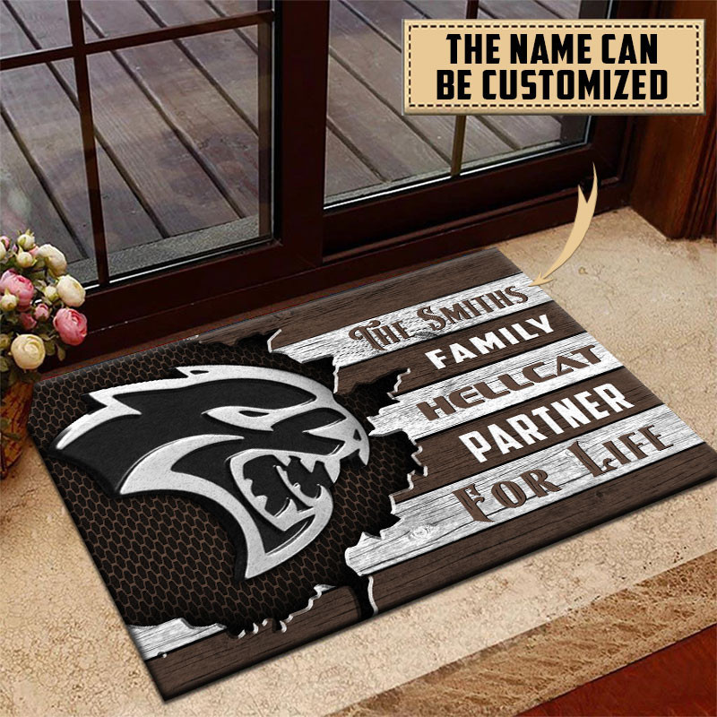 Hellcat Doormat Custom Name, Multicolor - Famjoys Hellcat Doormat Custom Name, Multicolor - Famjoys