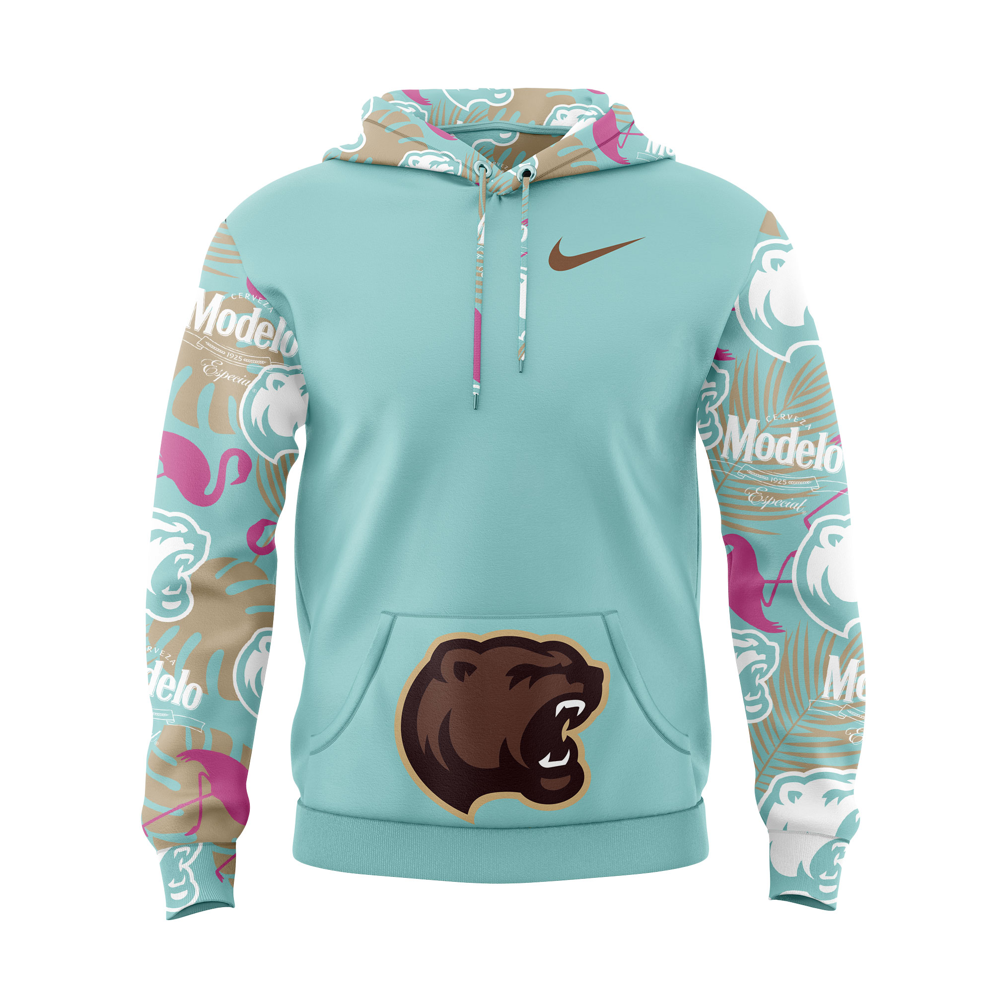 Hershey Bears Corona+Modelo Hawaiian Hoodie Night Hoodie - Famjoys Hershey Bears Corona+Modelo Hawaiian Hoodie Night Hoodie - Famjoys