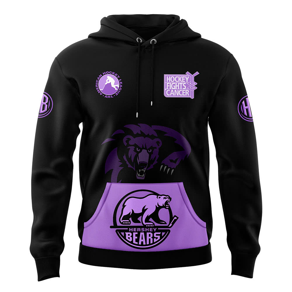 Hershey Bears Hockey Fight Cancer Hoodie - Famjoys Hershey Bears Hockey Fight Cancer Hoodie - Famjoys