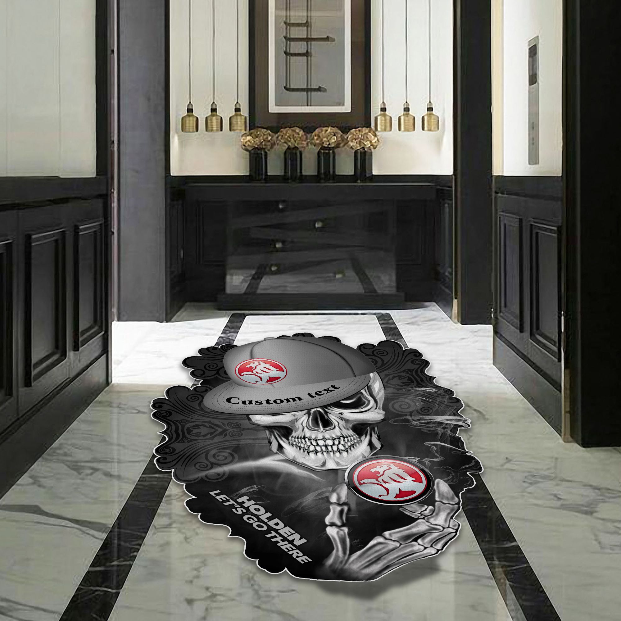 Holden Skull Shaped Luxurious Doormat, Rug Home Decor, Custom name - Famjoys Holden Skull Shaped Luxurious Doormat, Rug Home Decor, Custom name - Famjoys