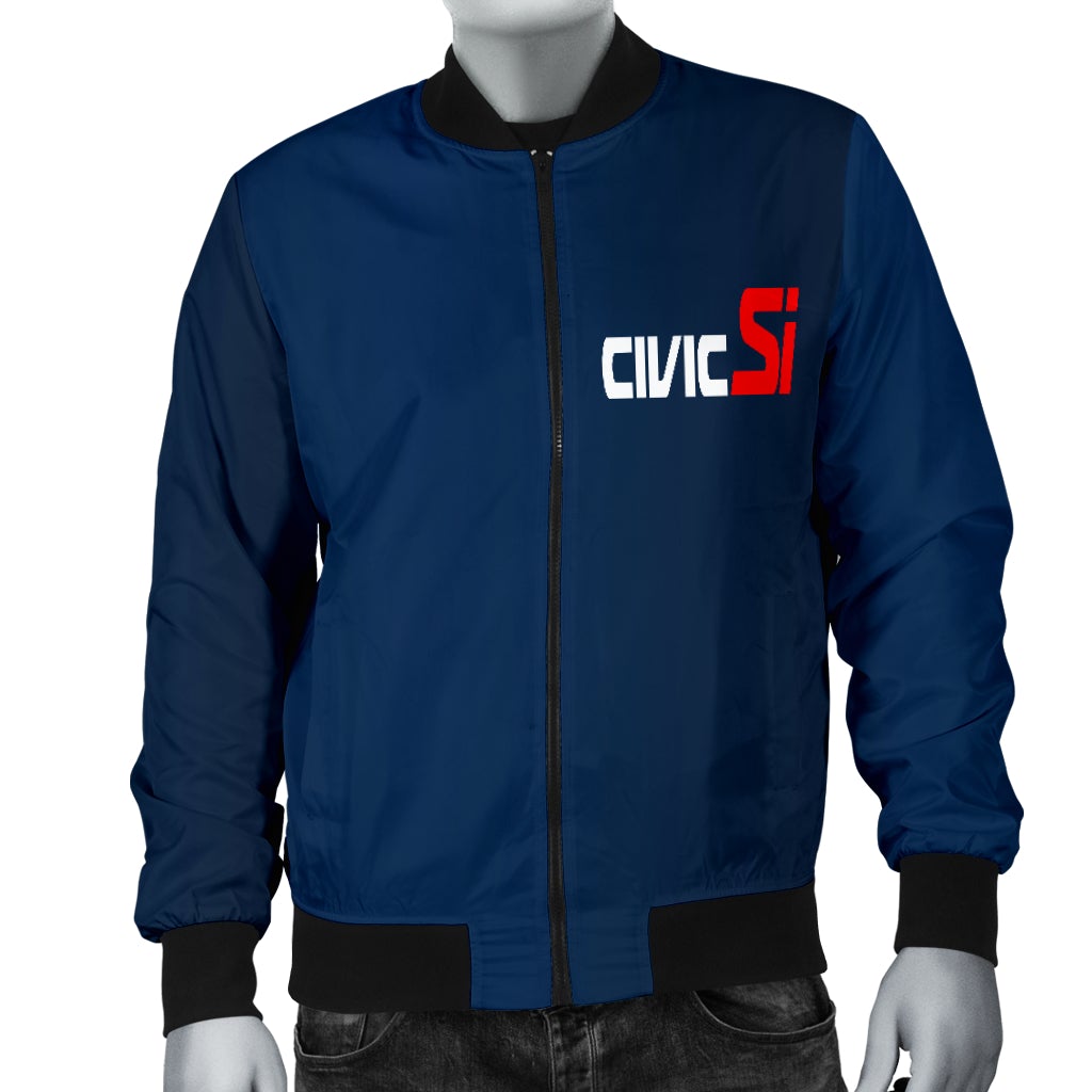 Honda Civic Si Men's Bomber Jacket Blue - Famjoys Honda Civic Si Men's Bomber Jacket Blue - Famjoys