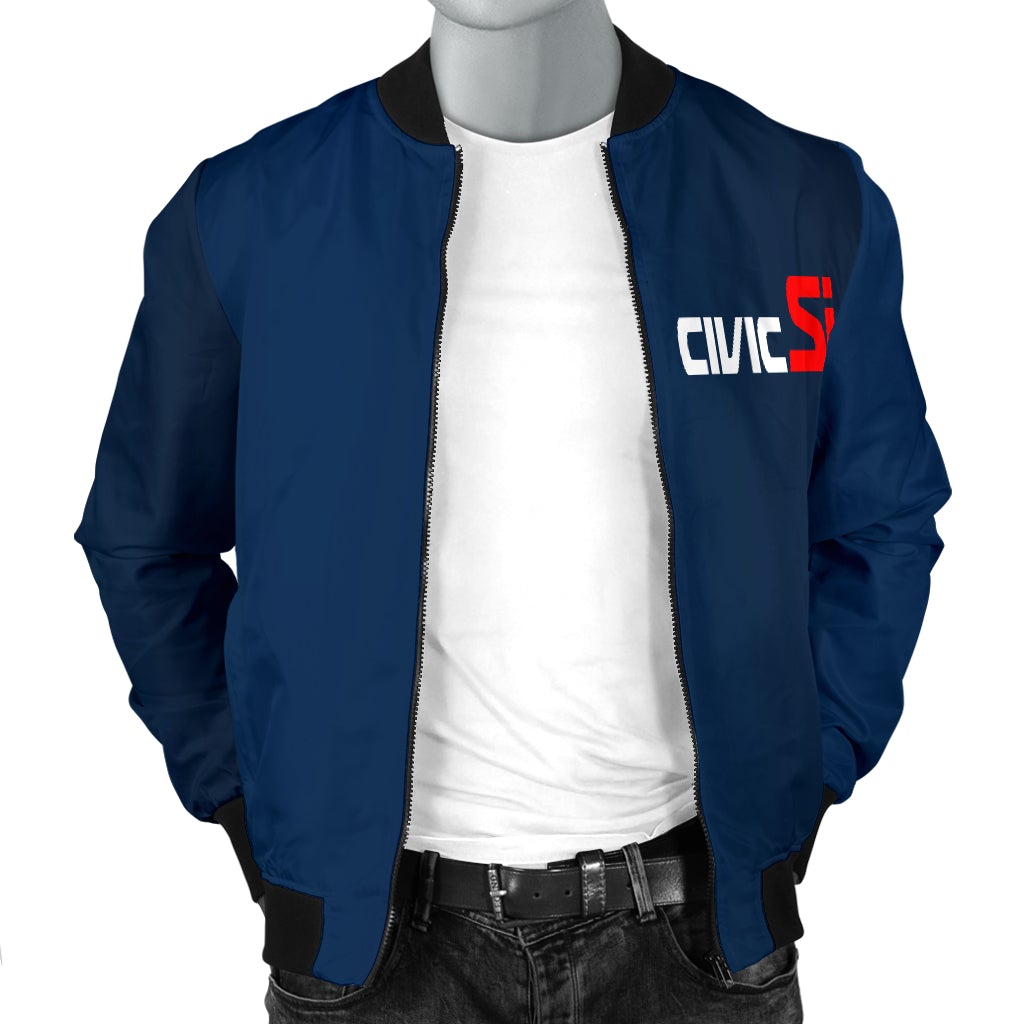 Honda Civic Si Men's Bomber Jacket Blue - Famjoys Honda Civic Si Men's Bomber Jacket Blue - Famjoys