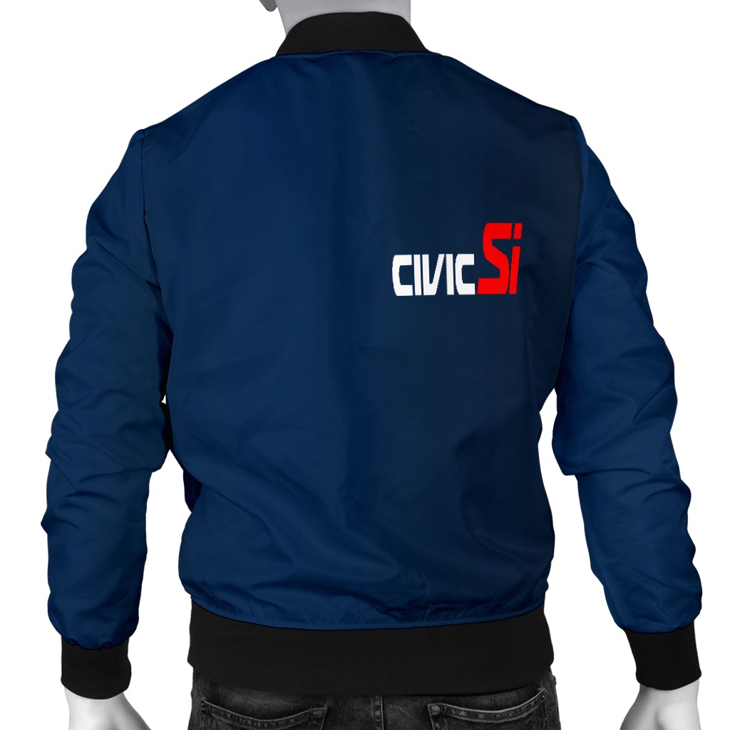 Honda Civic Si Men's Bomber Jacket Blue - Famjoys Honda Civic Si Men's Bomber Jacket Blue - Famjoys
