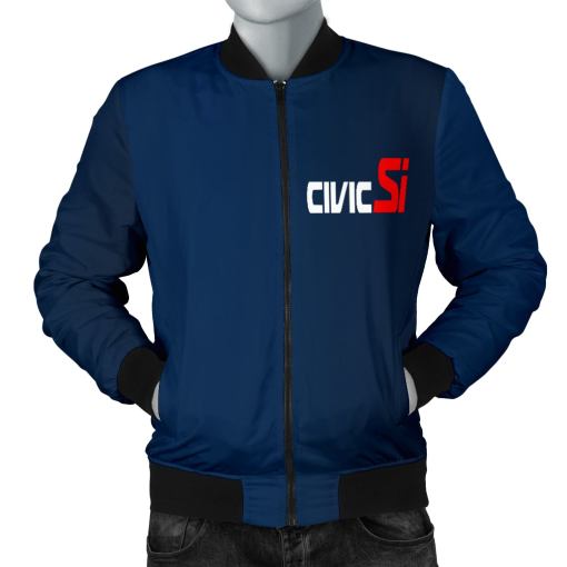 Honda Civic Si Men's Bomber Jacket Blue - Famjoys Honda Civic Si Men's Bomber Jacket Blue - Famjoys