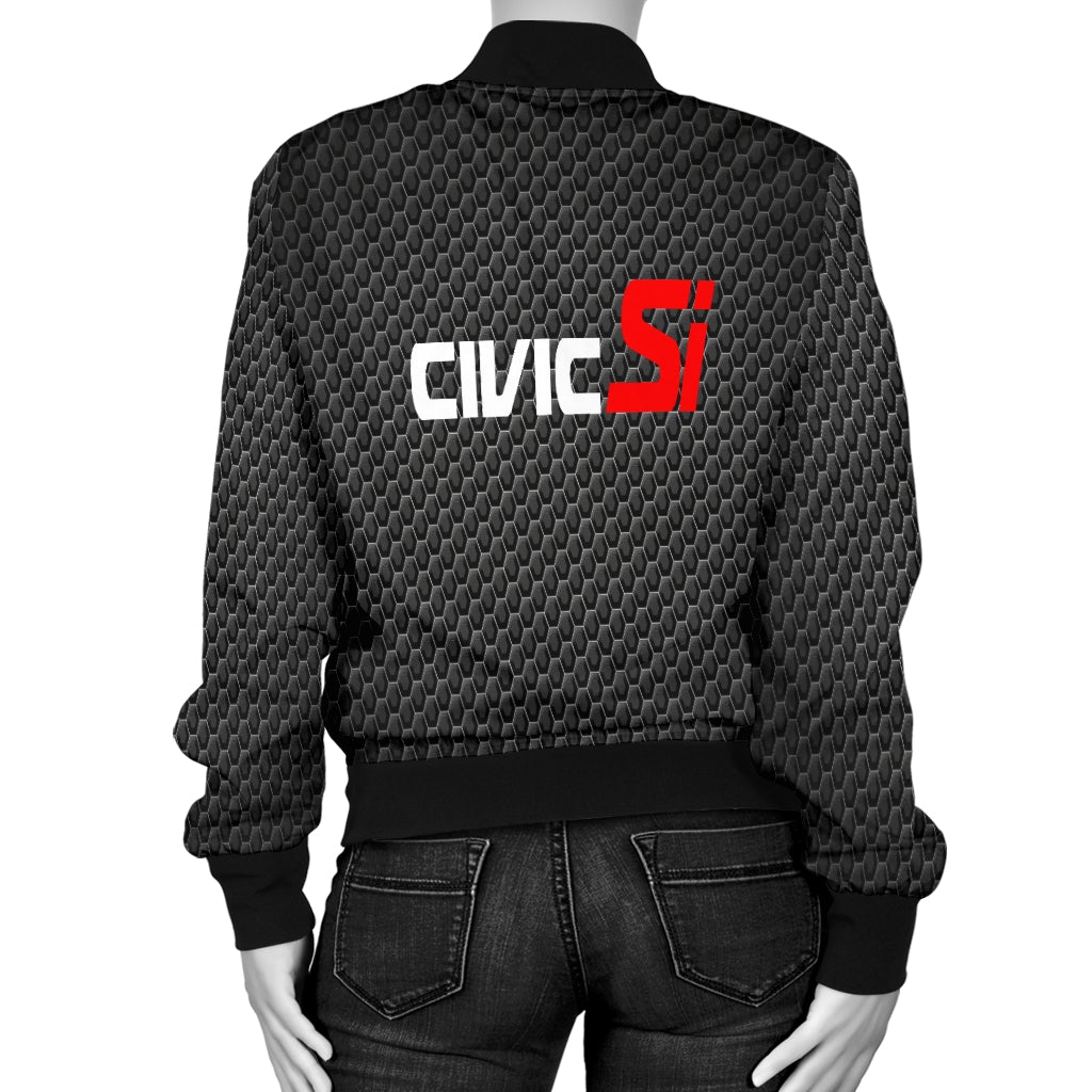 Honda Civic Si Women's Bomber Jacket MT - Famjoys Honda Civic Si Women's Bomber Jacket MT - Famjoys