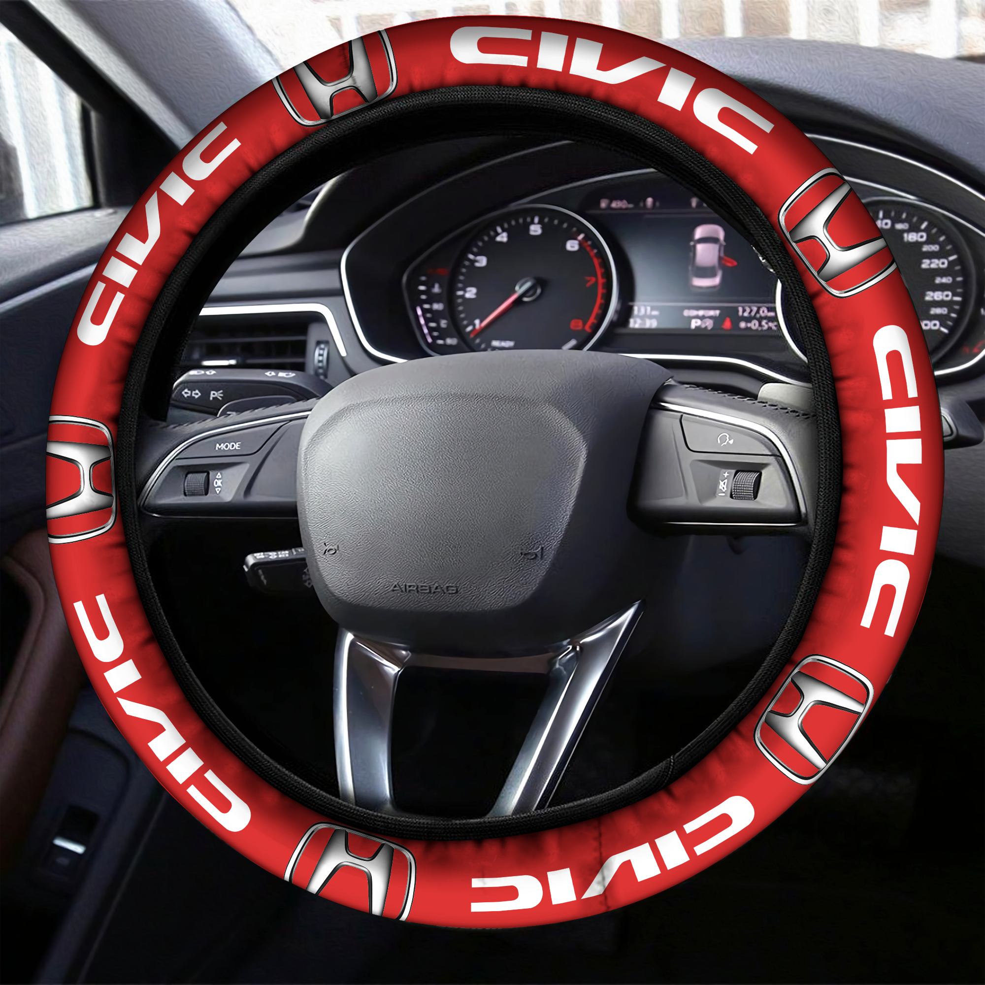 Honda Civic Steering Wheel Cover Red - Famjoys Honda Civic Steering Wheel Cover Red - Famjoys