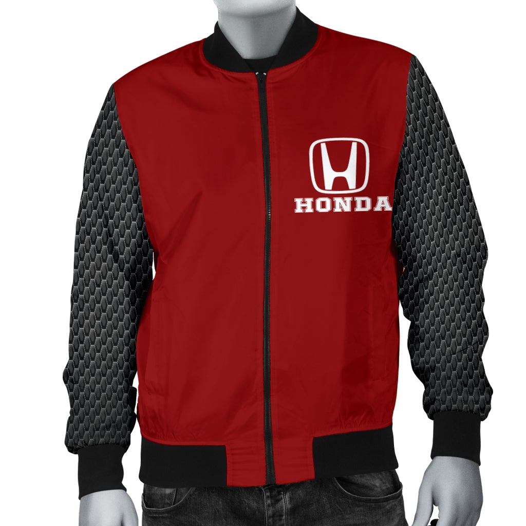 Honda Men's Bomber Jacket Red - Famjoys Honda Men's Bomber Jacket Red - Famjoys