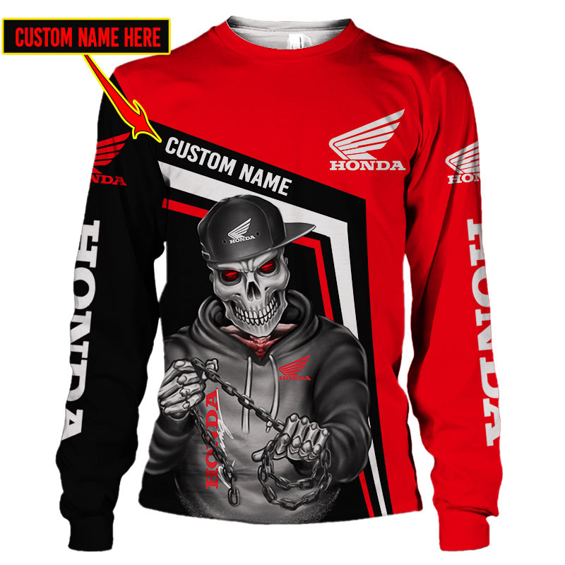 Honda Motor Skull Tshirt, sweatshirt, Polo, Hawaiian, Hoodie 3D Apparel Full Printing Custom Name - Famjoys Honda Motor Skull Tshirt, sweatshirt, Polo, Hawaiian, Hoodie 3D Apparel Full Printing Custom Name - Famjoys