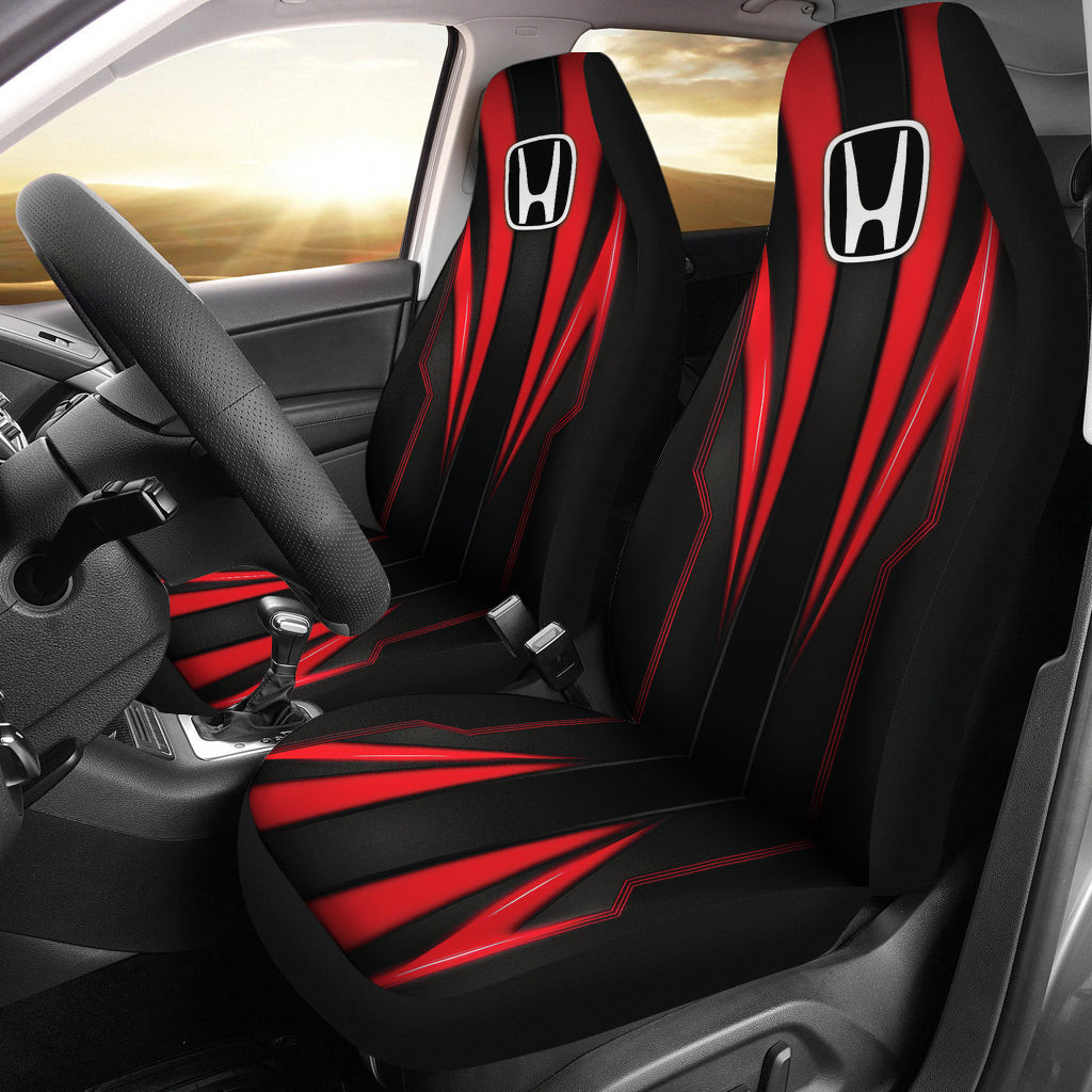 Honda Red Logo Car Seat Covers Metal Abstract Ph220913-20 - Famjoys Honda Red Logo Car Seat Covers Metal Abstract Ph220913-20 - Famjoys