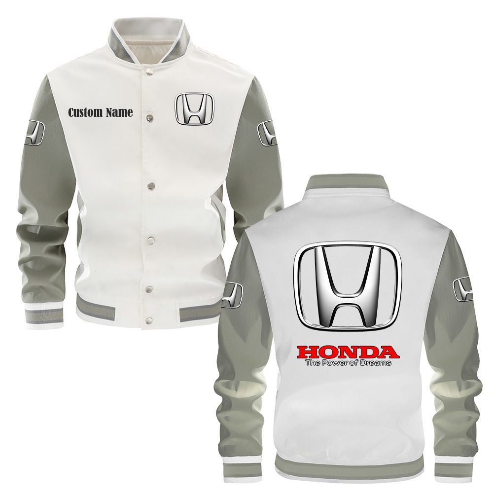Honda Varsity Jacket, Baseball jacket, Letterman Jacket Customize Name, Multicolor