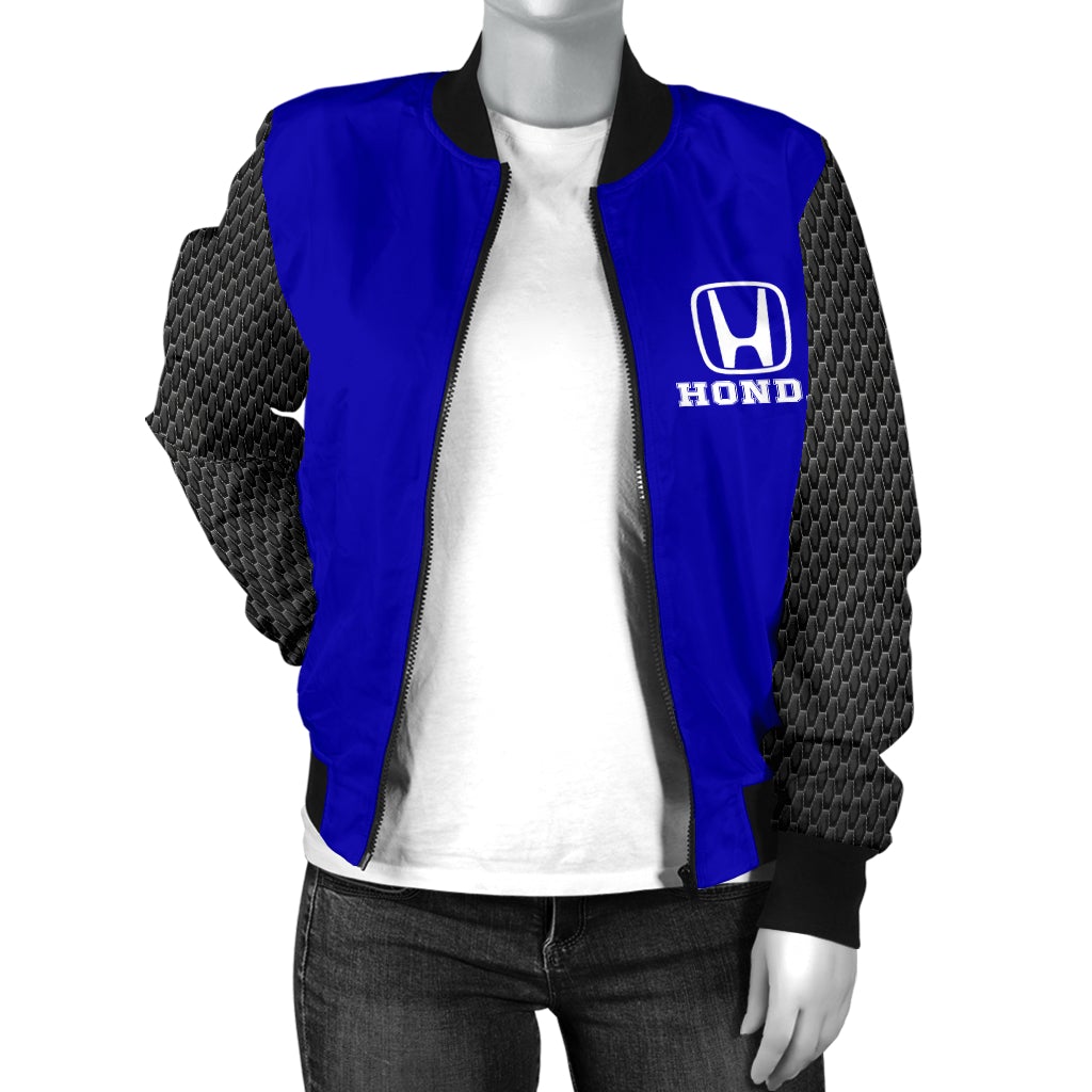 Honda Women's Bomber Jacket Blue - Famjoys Honda Women's Bomber Jacket Blue - Famjoys